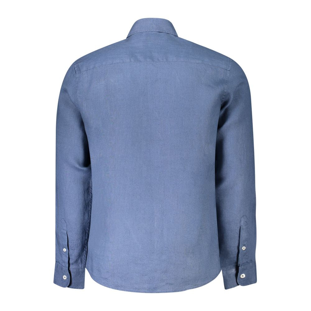 Blue Linen Men's Shirt - ventzia