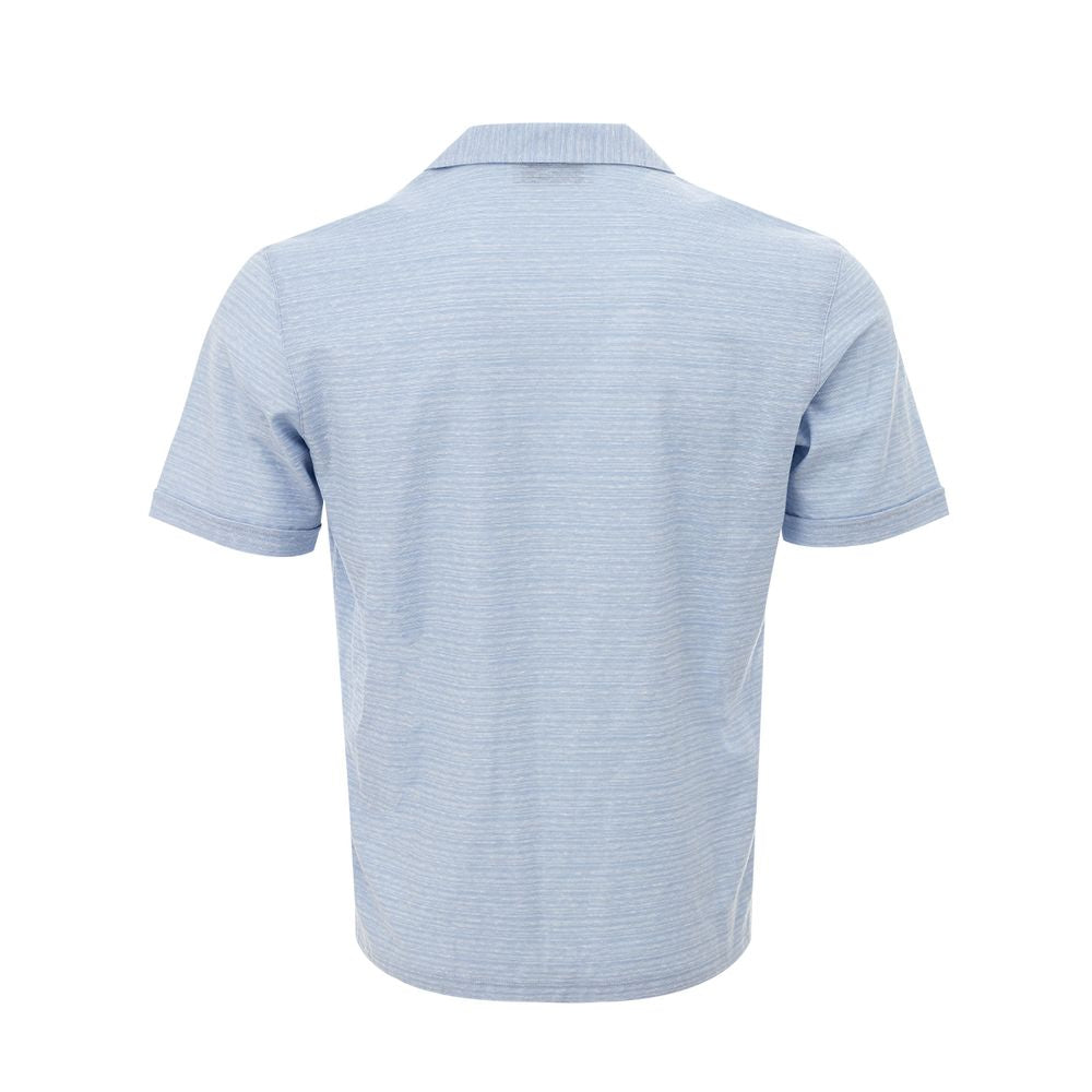 Blue Linen And Cotton Shortsleeve - ventzia