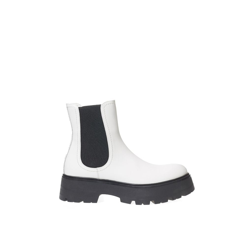 Black And White Leather Boot - ventzia