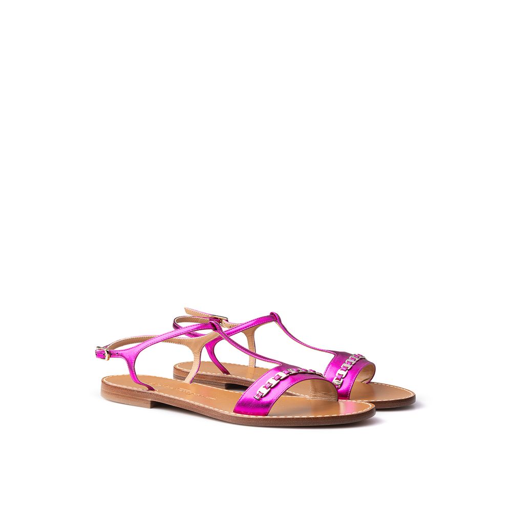 Purple Leather Sandal - ventzia
