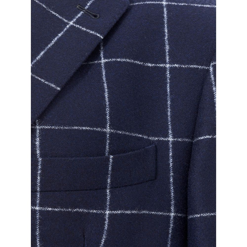 Blue Wool Blazer - ventzia