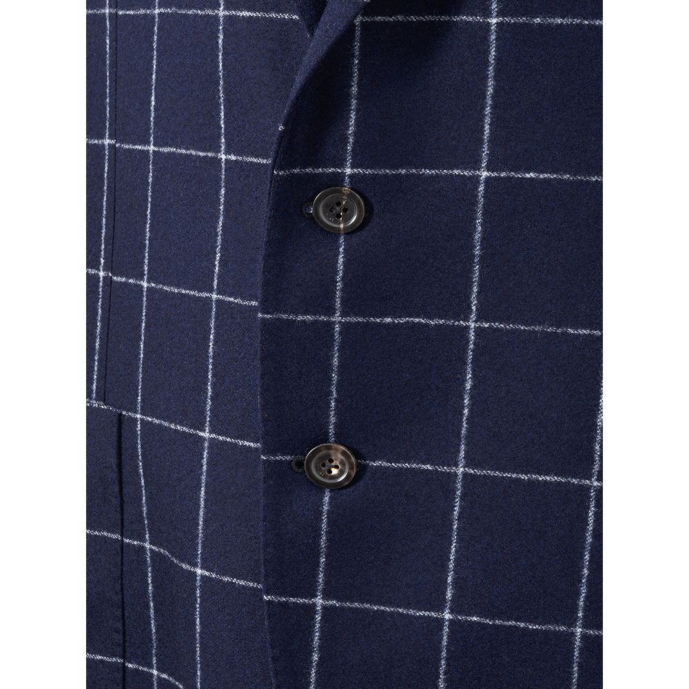 Blue Wool Blazer - ventzia