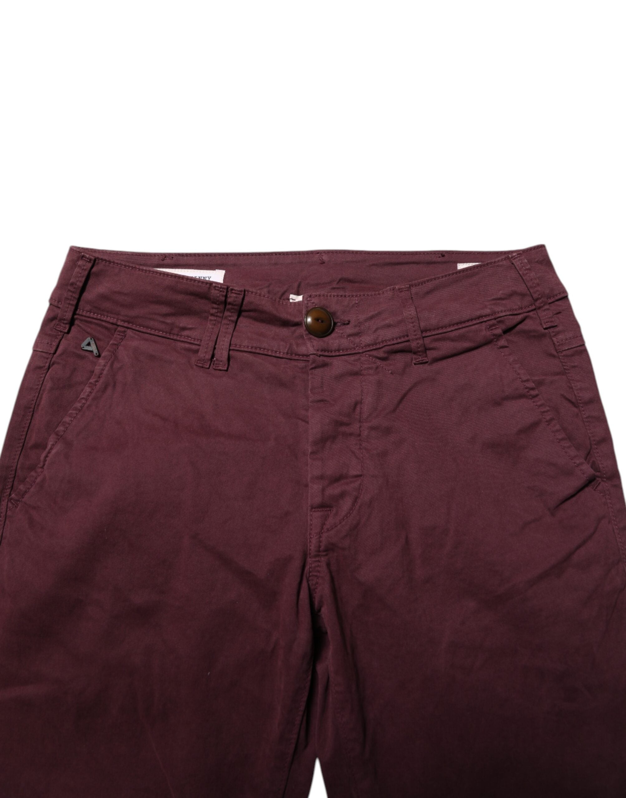 Maroon Cotton Stretch Skinny Fit Men Denim Jeans - ventzia