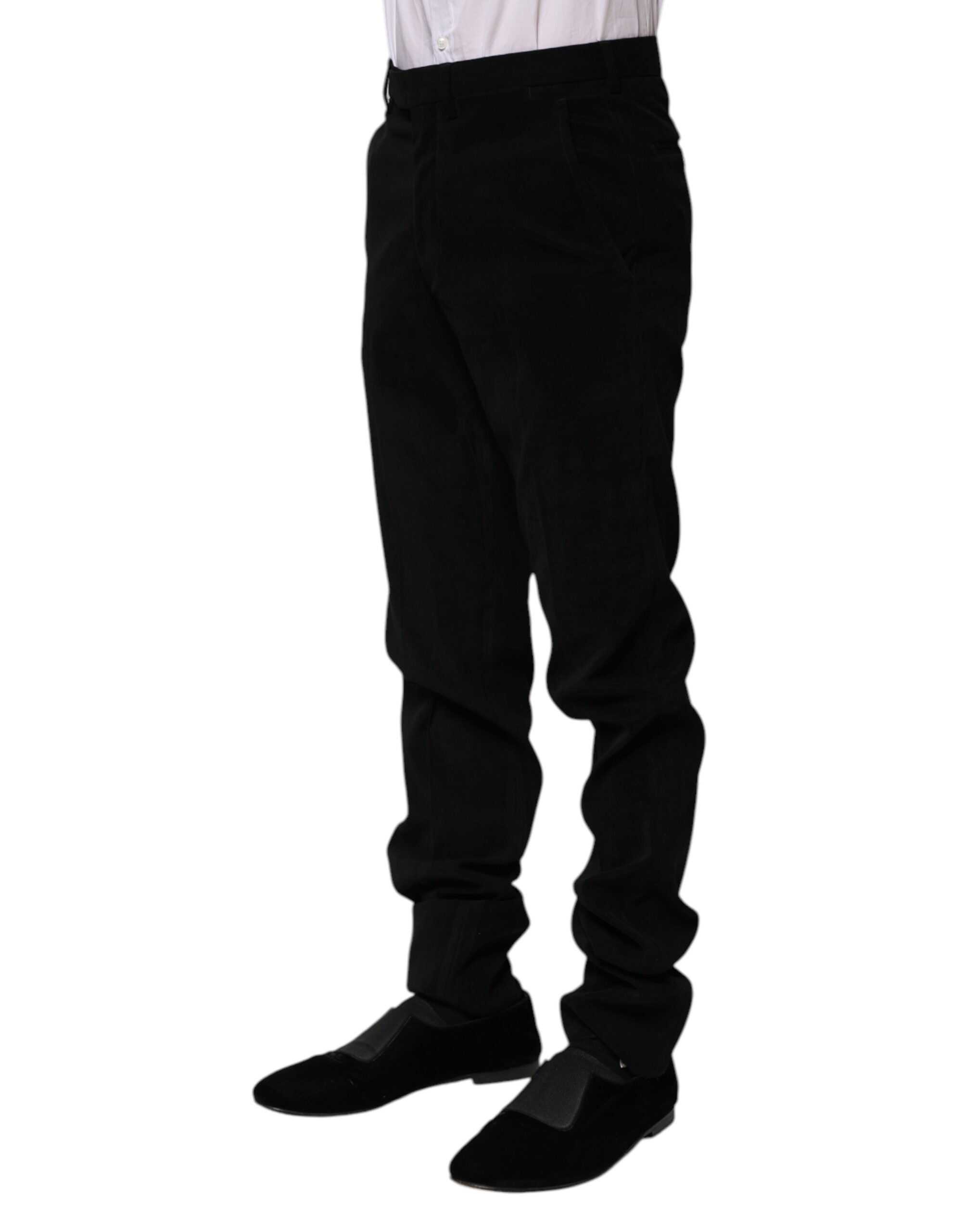 Black Mid Waist Dress Formal Pants - ventzia