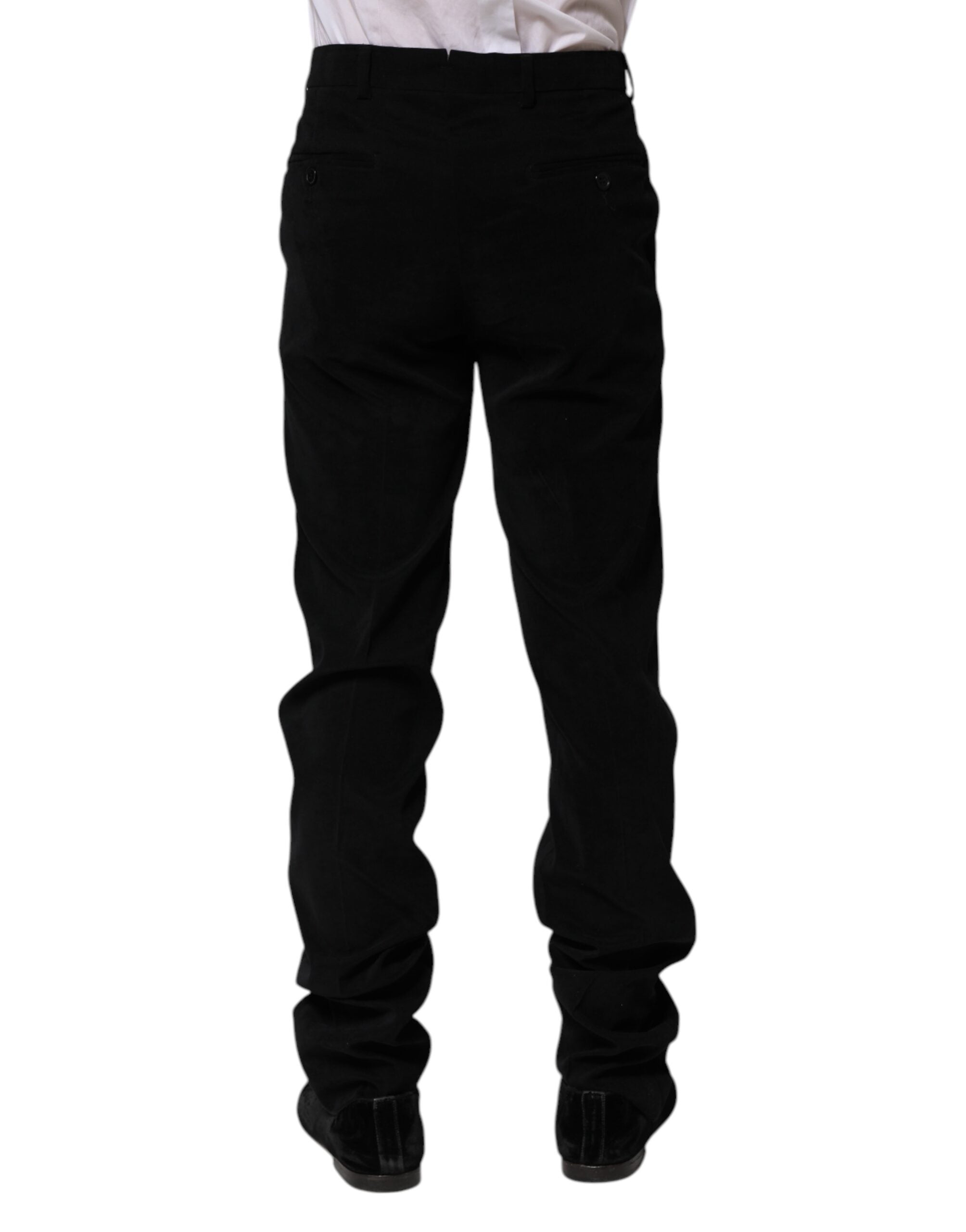 Black Mid Waist Dress Formal Pants - ventzia