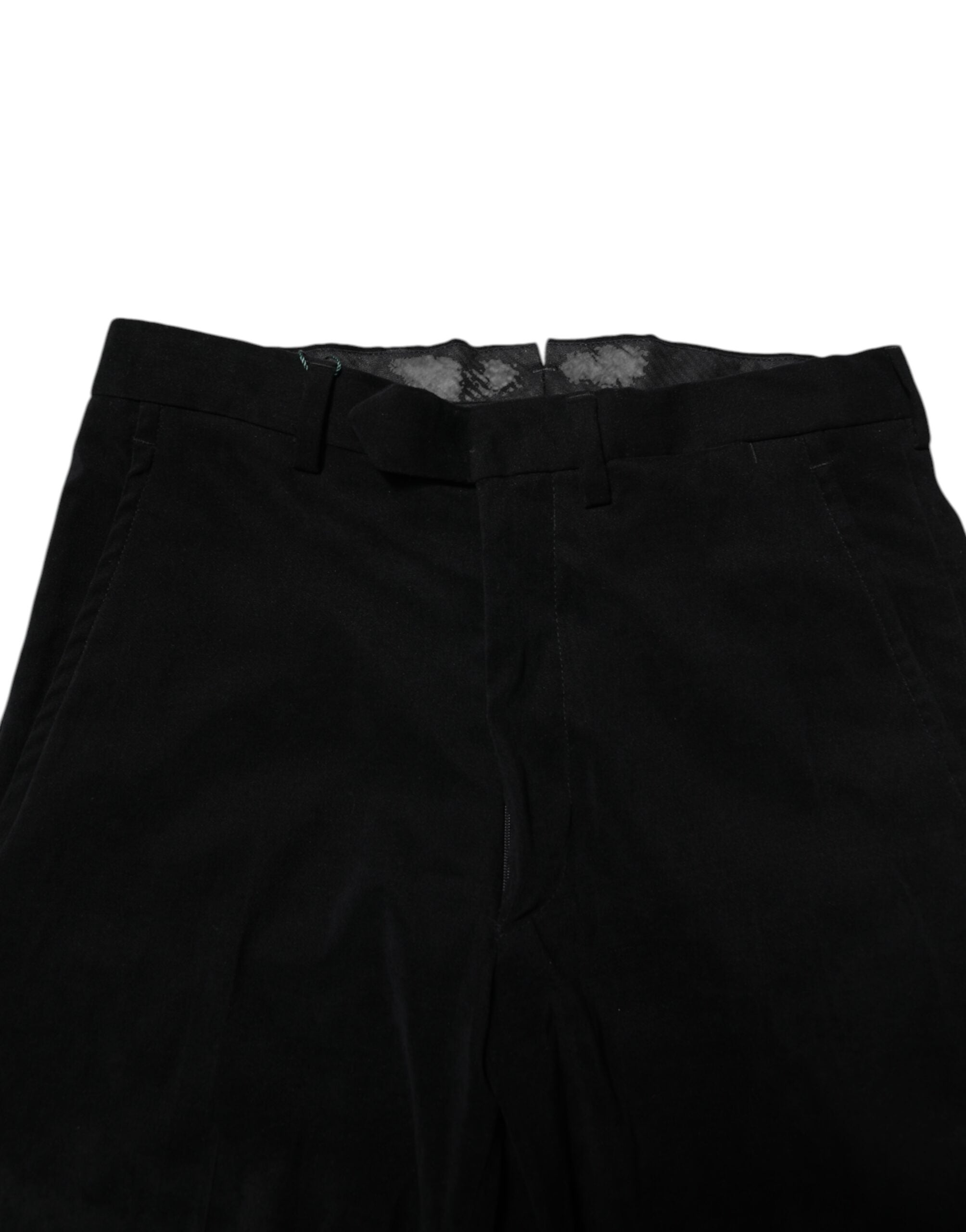 Black Mid Waist Dress Formal Pants - ventzia