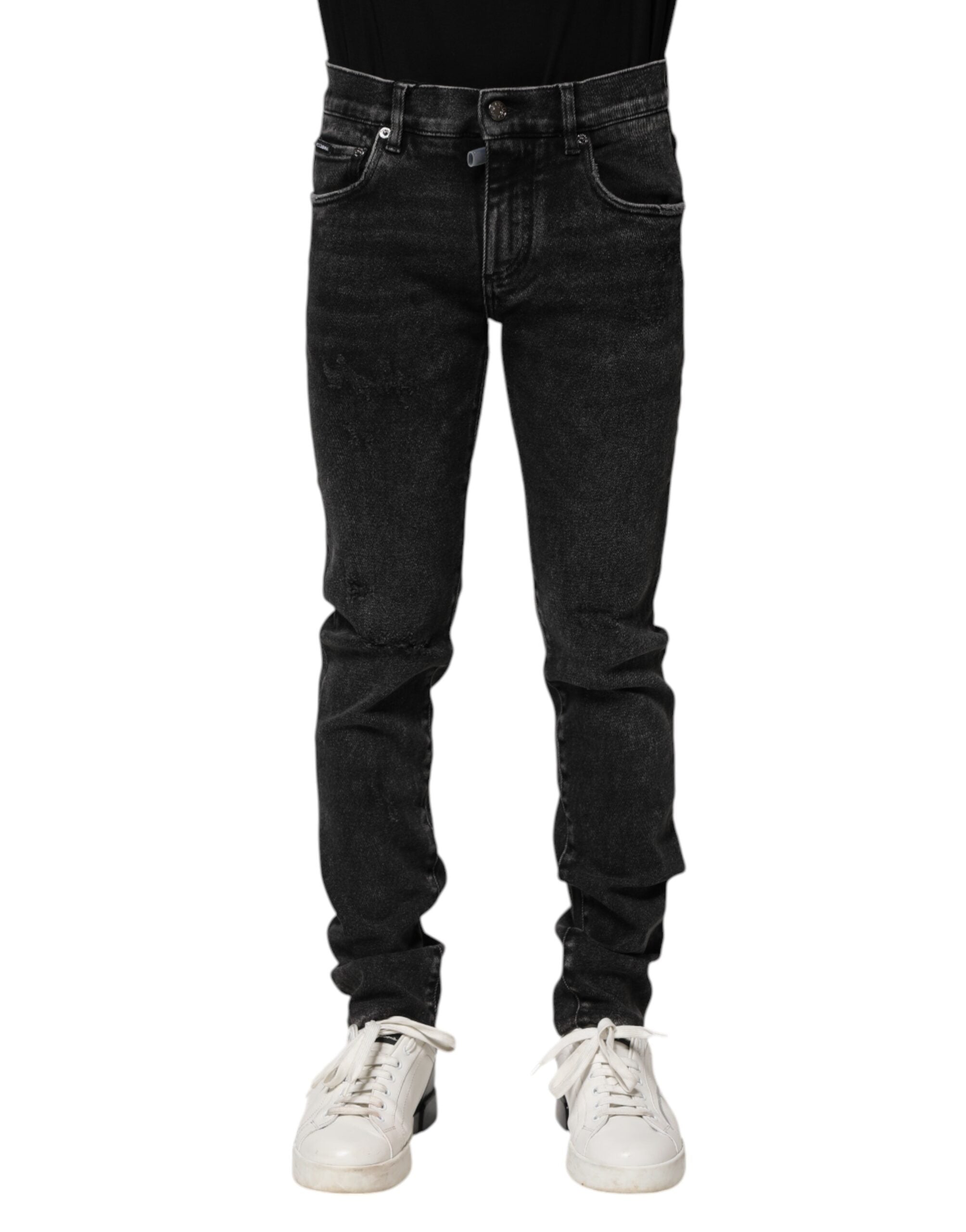 Black Cotton Skinny Men Denim Jeans - ventzia