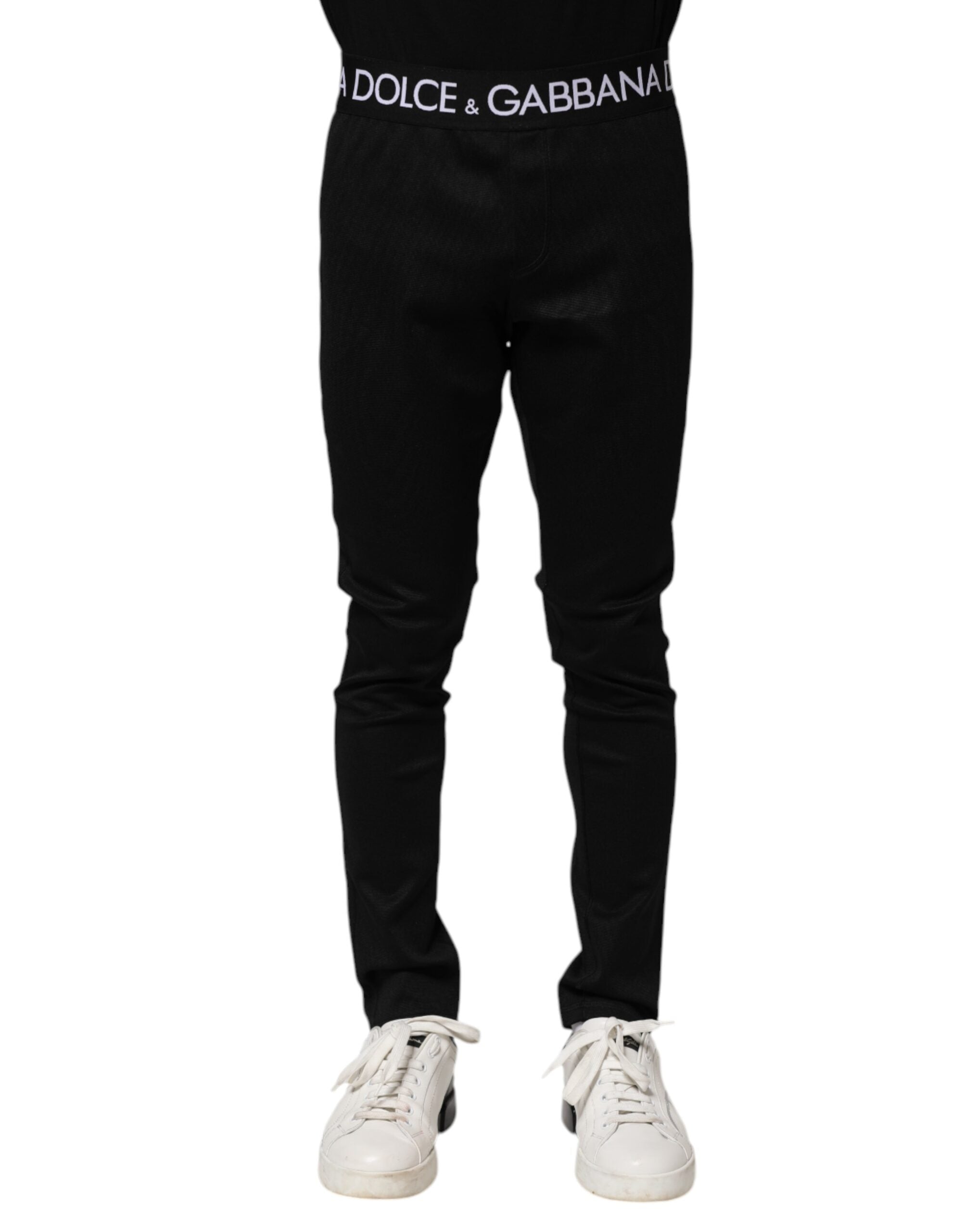 Black Nylon Skinny Men Jogger Pants - ventzia