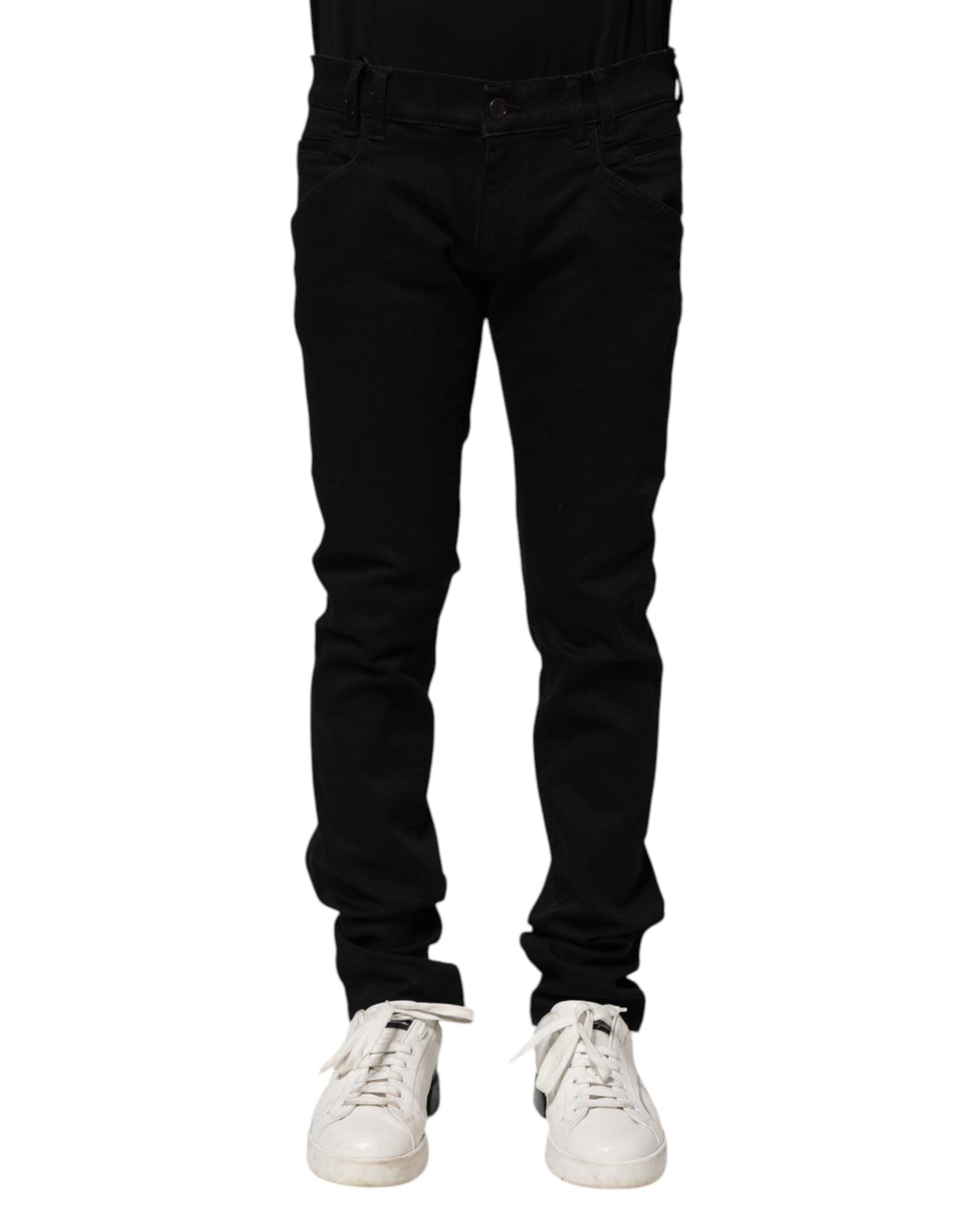 Black Cotton Skinny Men Denim Jeans - ventzia