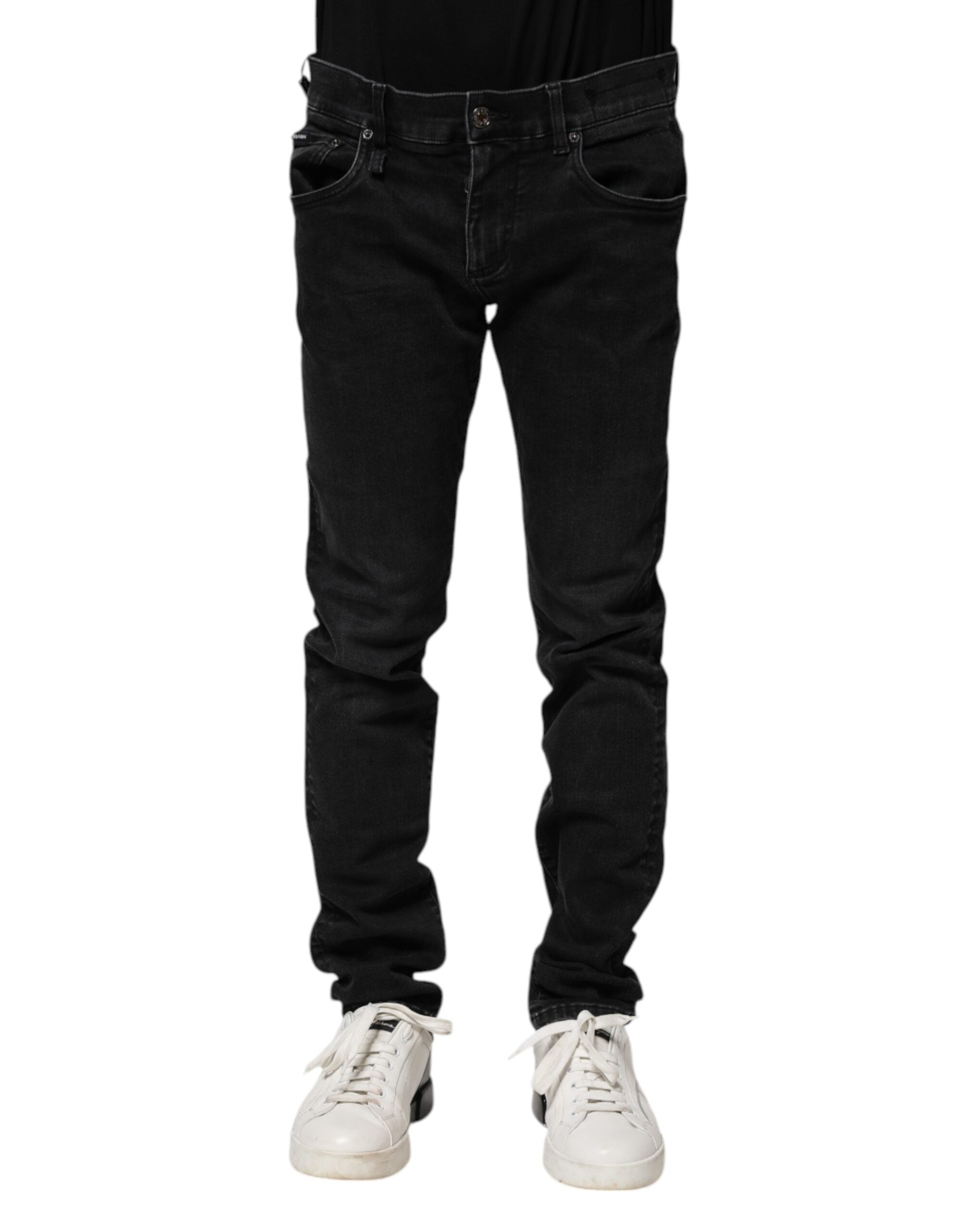 Black Cotton Skinny Men Denim Jeans - ventzia