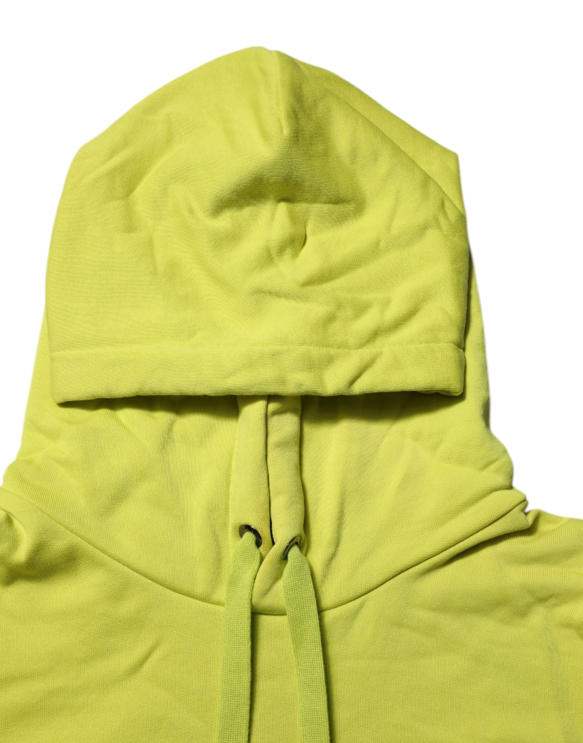 Green Cotton Hooded Logo Sweatshirt Sweater - ventzia