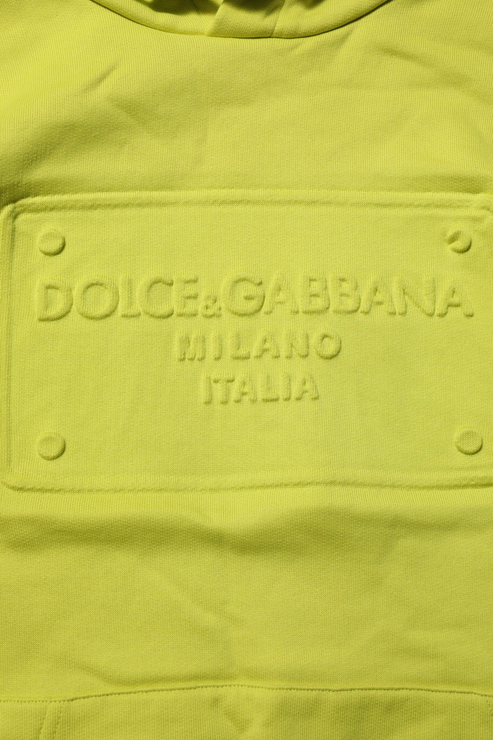 Green Cotton Hooded Logo Sweatshirt Sweater - ventzia