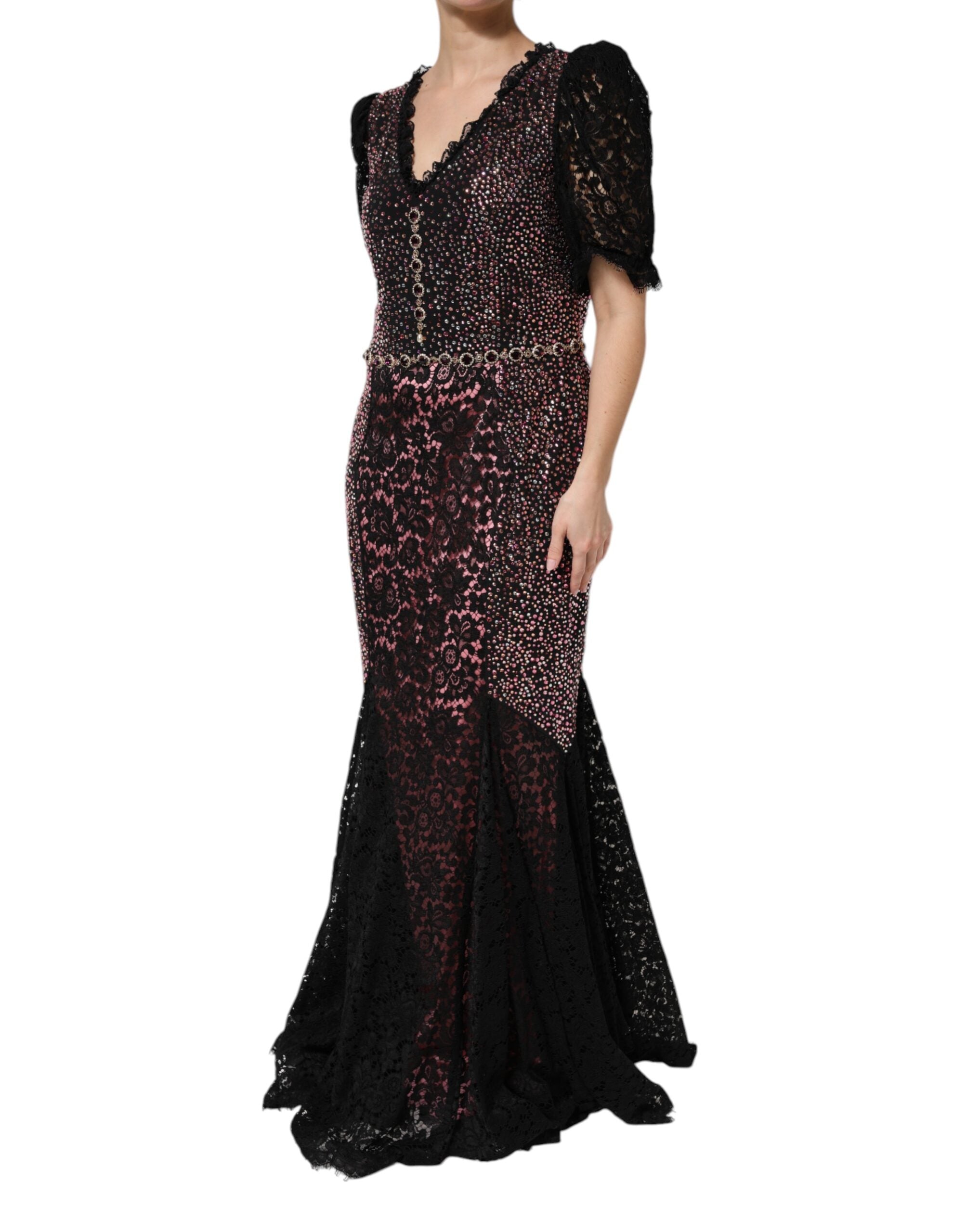 Multicolor Embellished Mermaid Gown Dress - ventzia