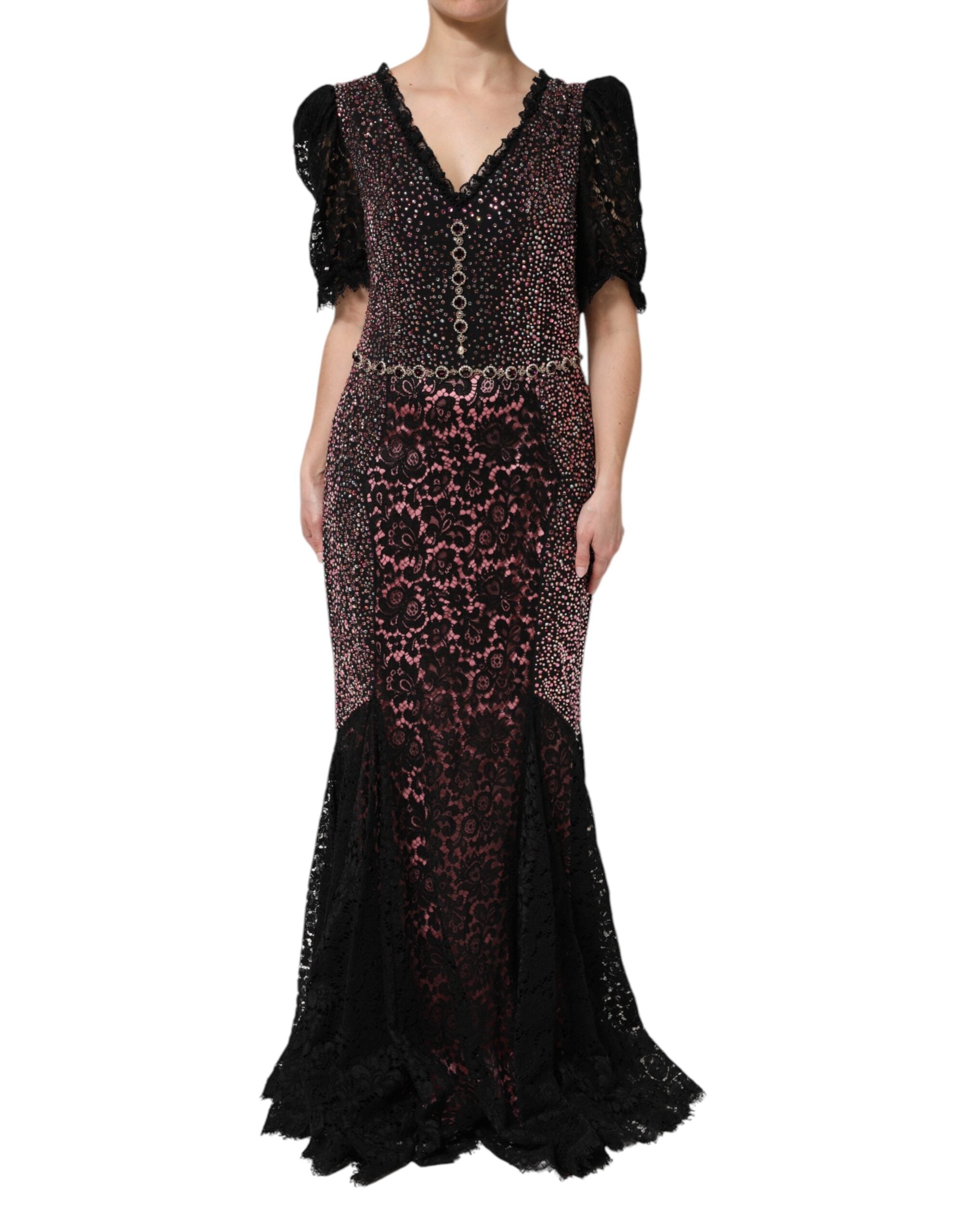 Multicolor Embellished Mermaid Gown Dress - ventzia