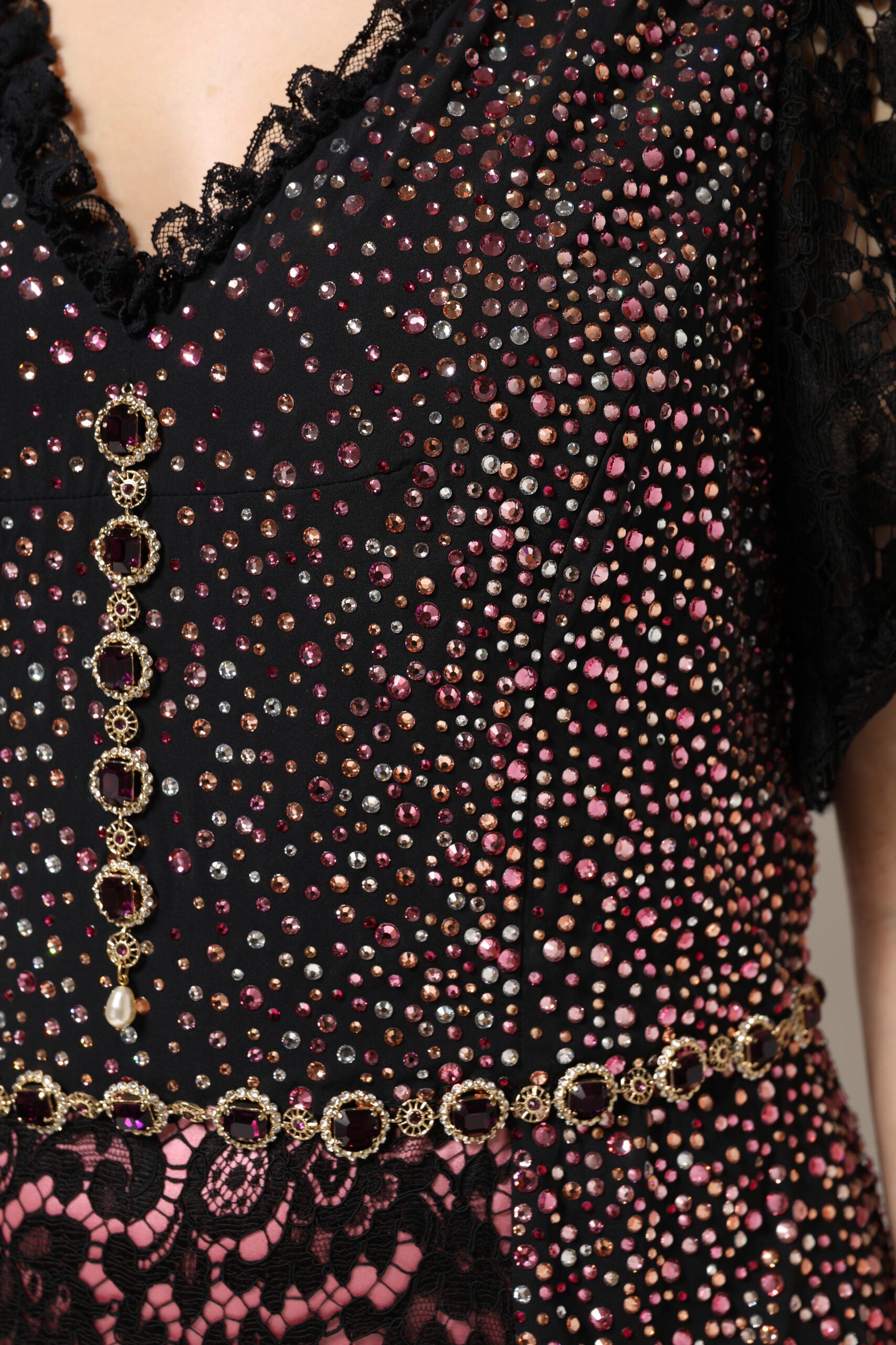Multicolor Embellished Mermaid Gown Dress - ventzia