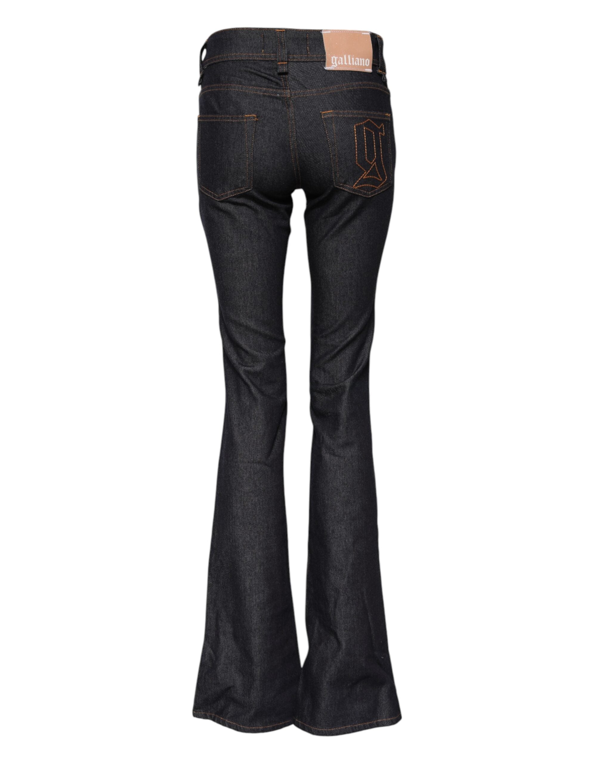 Blue Mid Waist Cotton Wide Leg Denim Jeans - ventzia