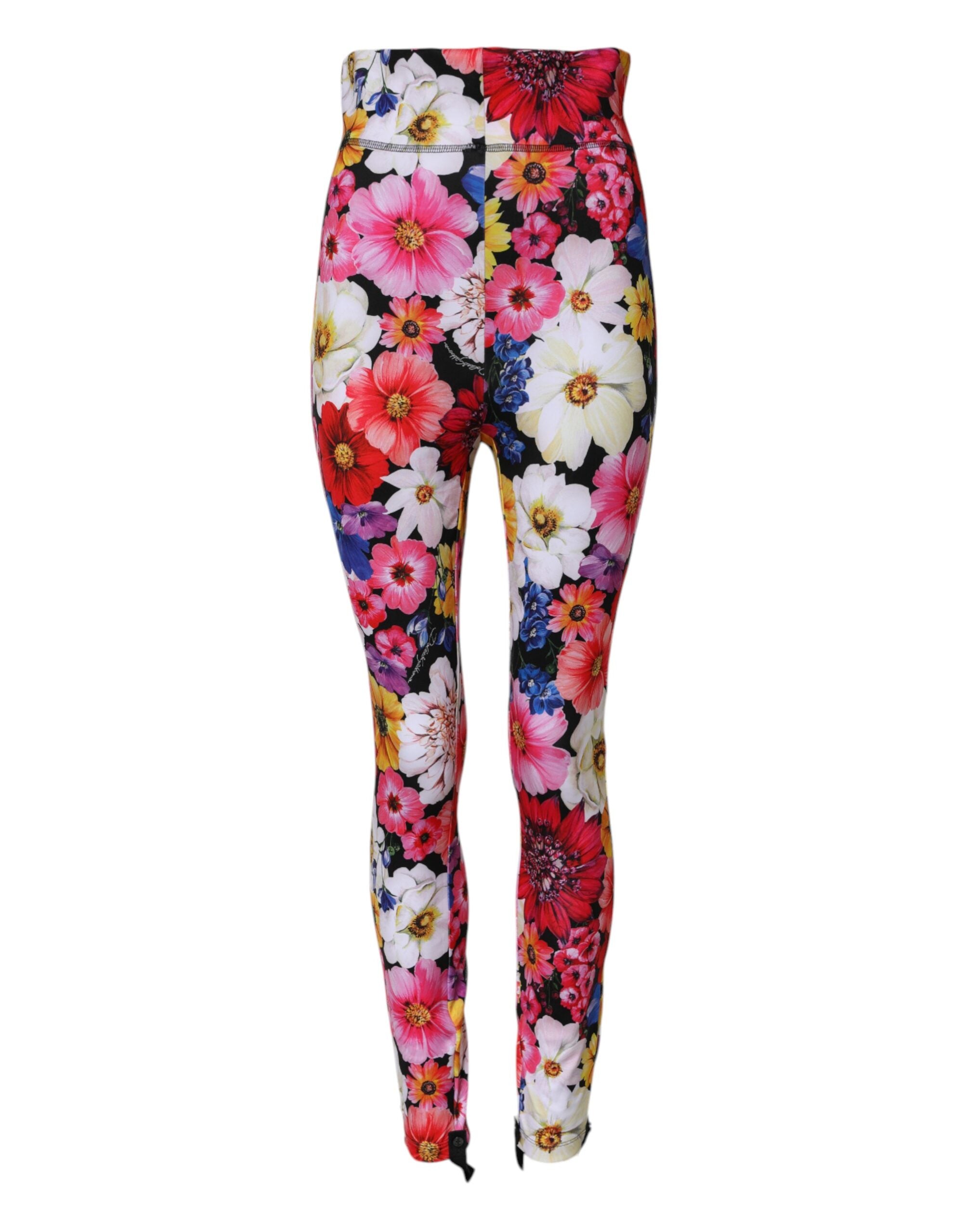 Multicolor Floral High Waist Leggings Pants - ventzia