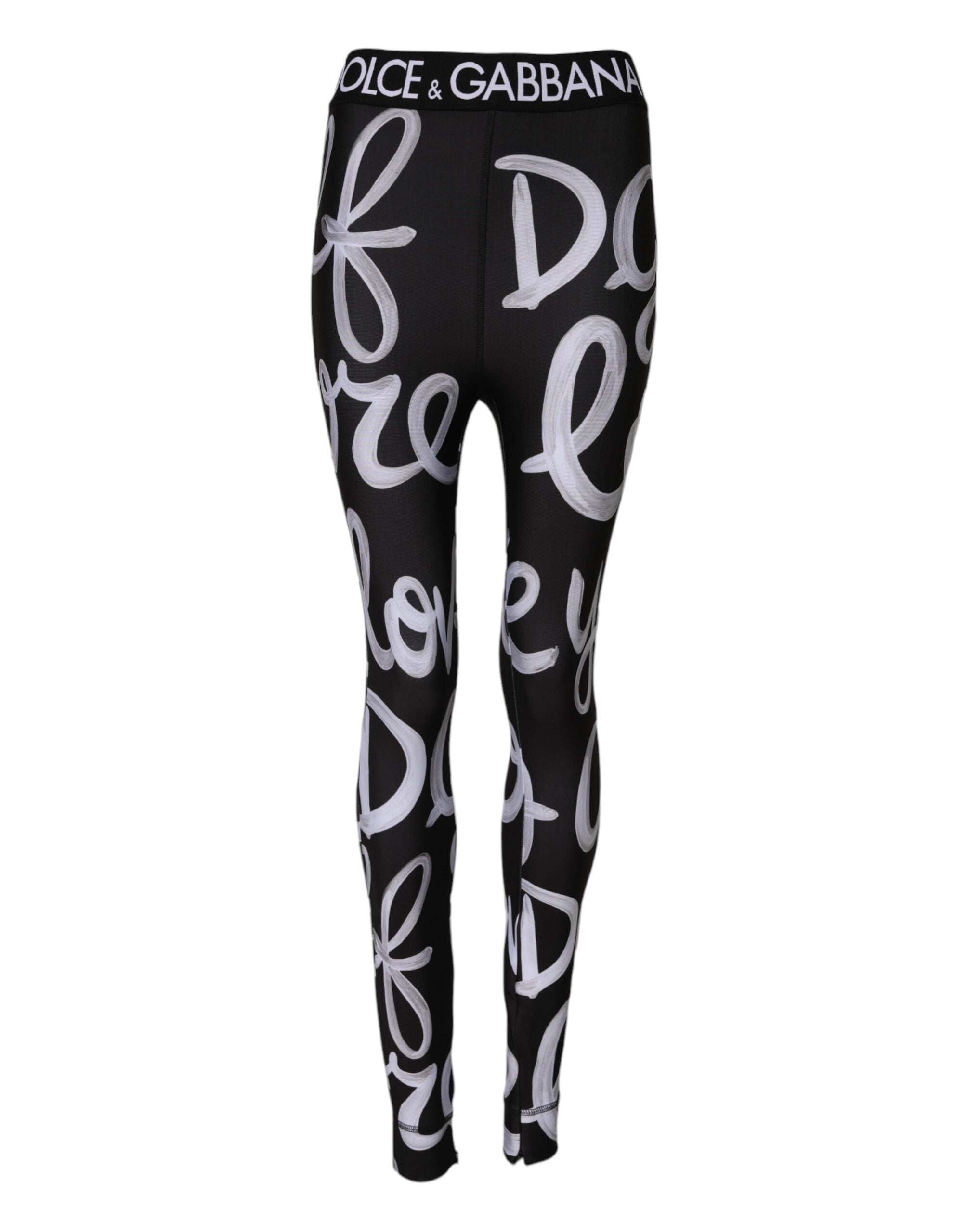 Black Polyester Logo Print Mid Waisted Pants - ventzia