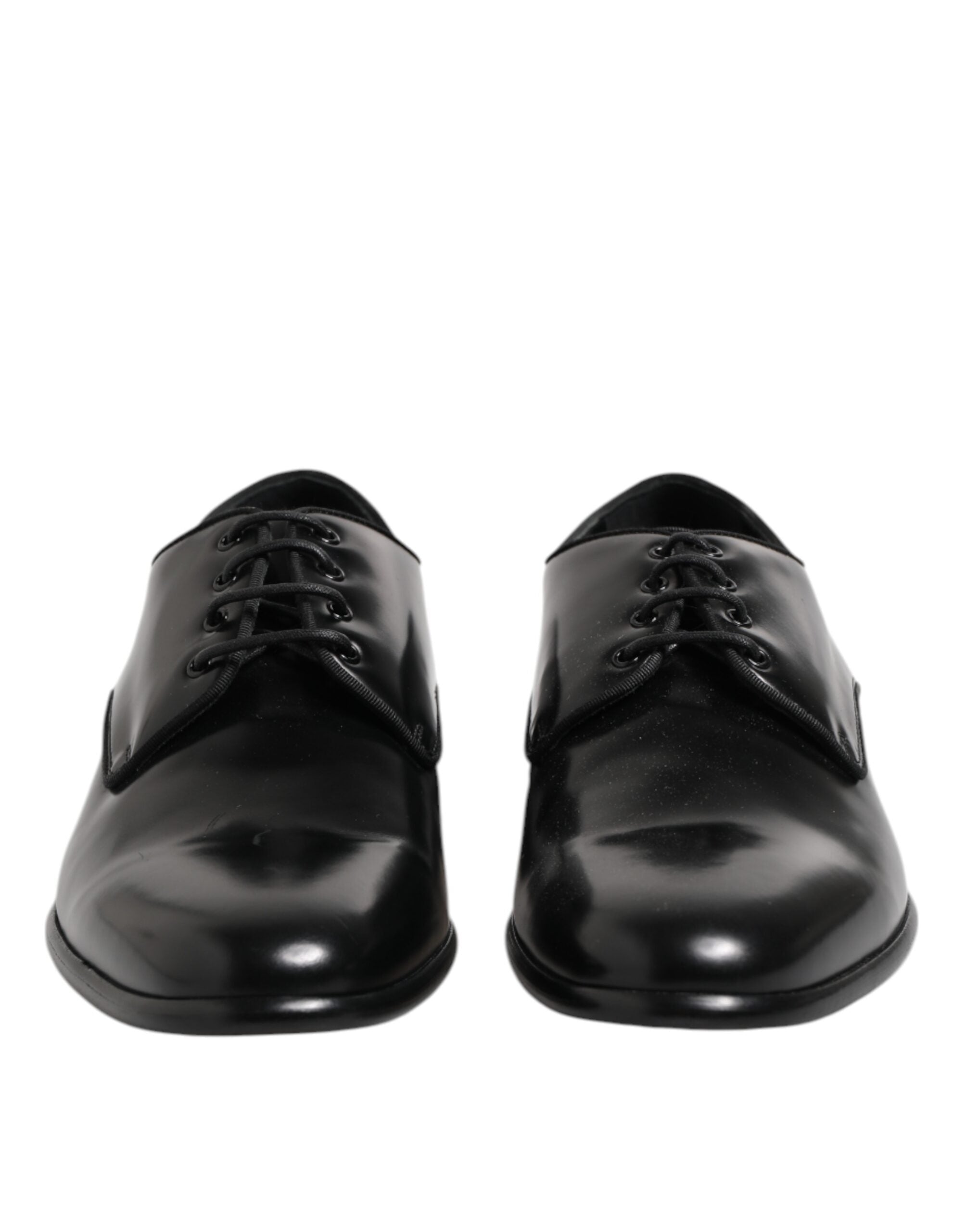 Black Leather Lace Up Derby Men Dress Shoes - ventzia