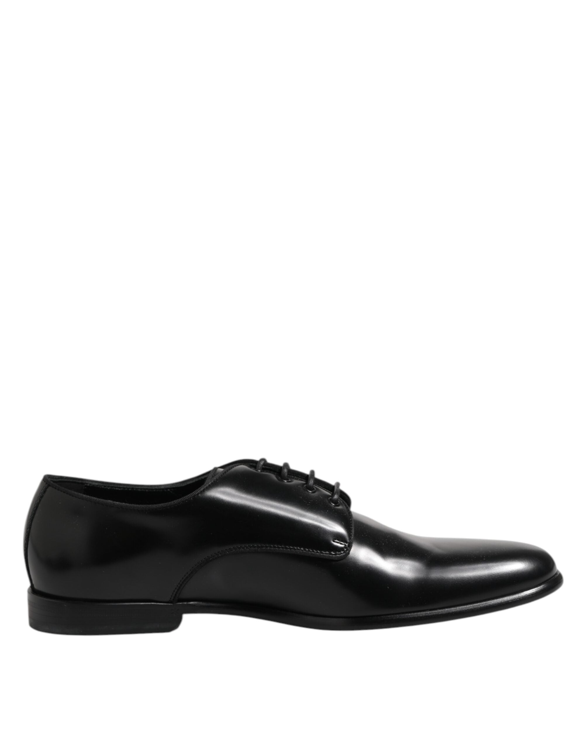 Black Leather Lace Up Derby Men Dress Shoes - ventzia