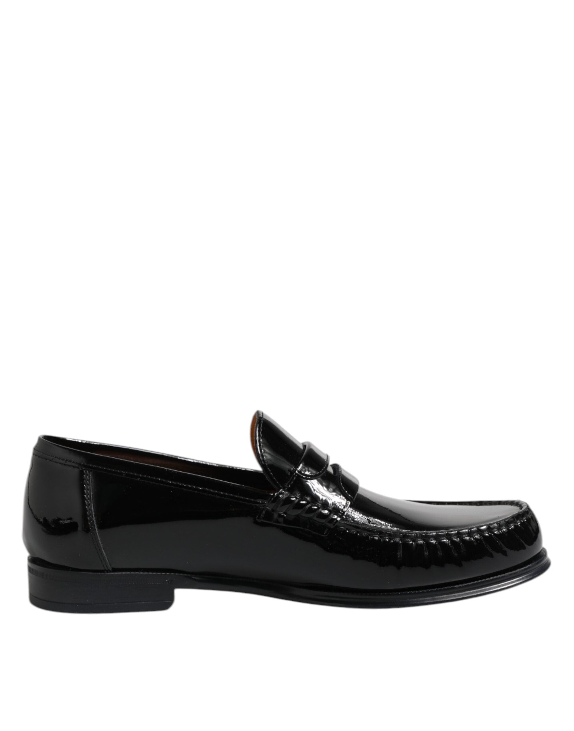 Black Leather Slip On Loafers Dress Shoes - ventzia