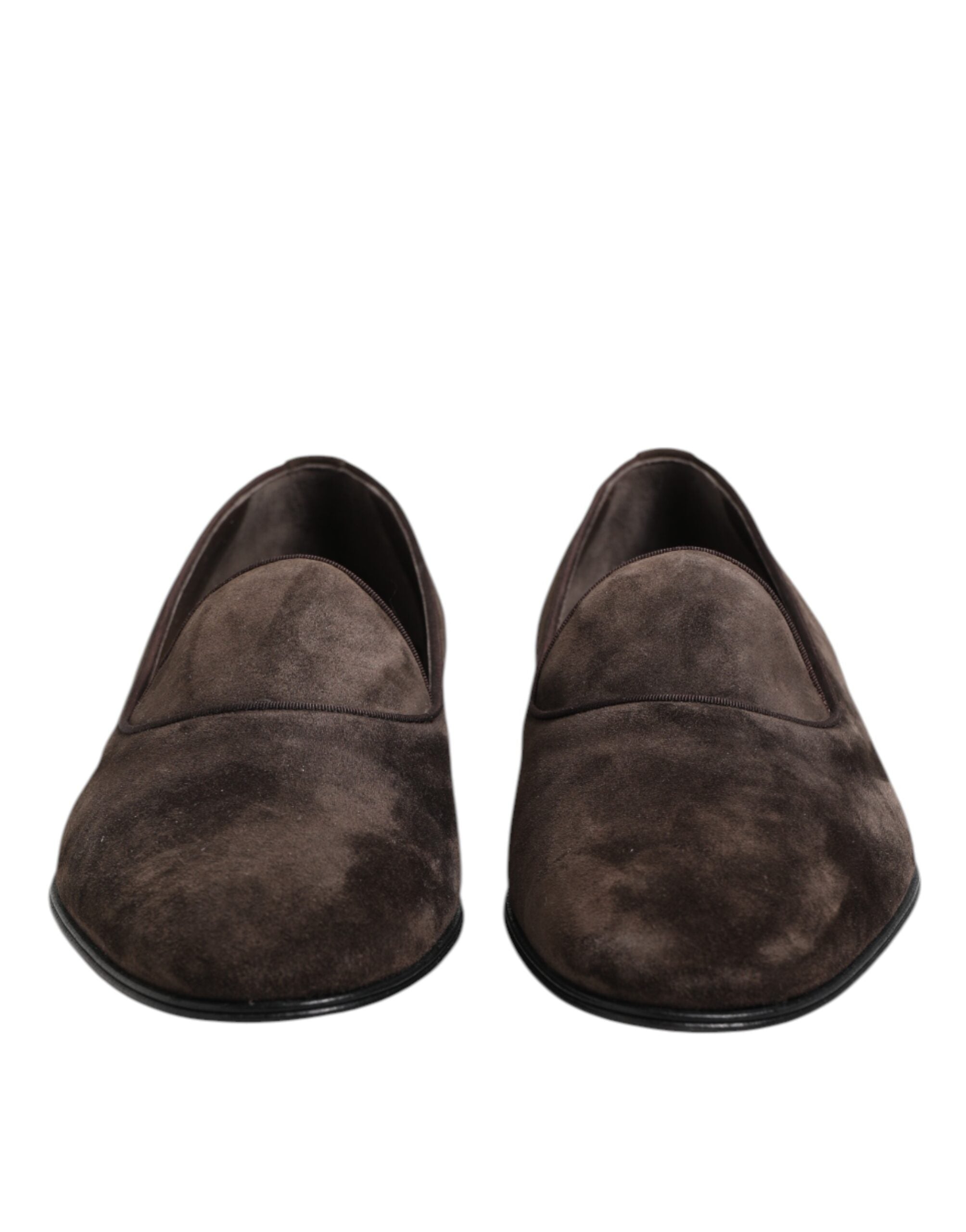 Brown Velvet Leather Slip On Loafers Shoes - ventzia
