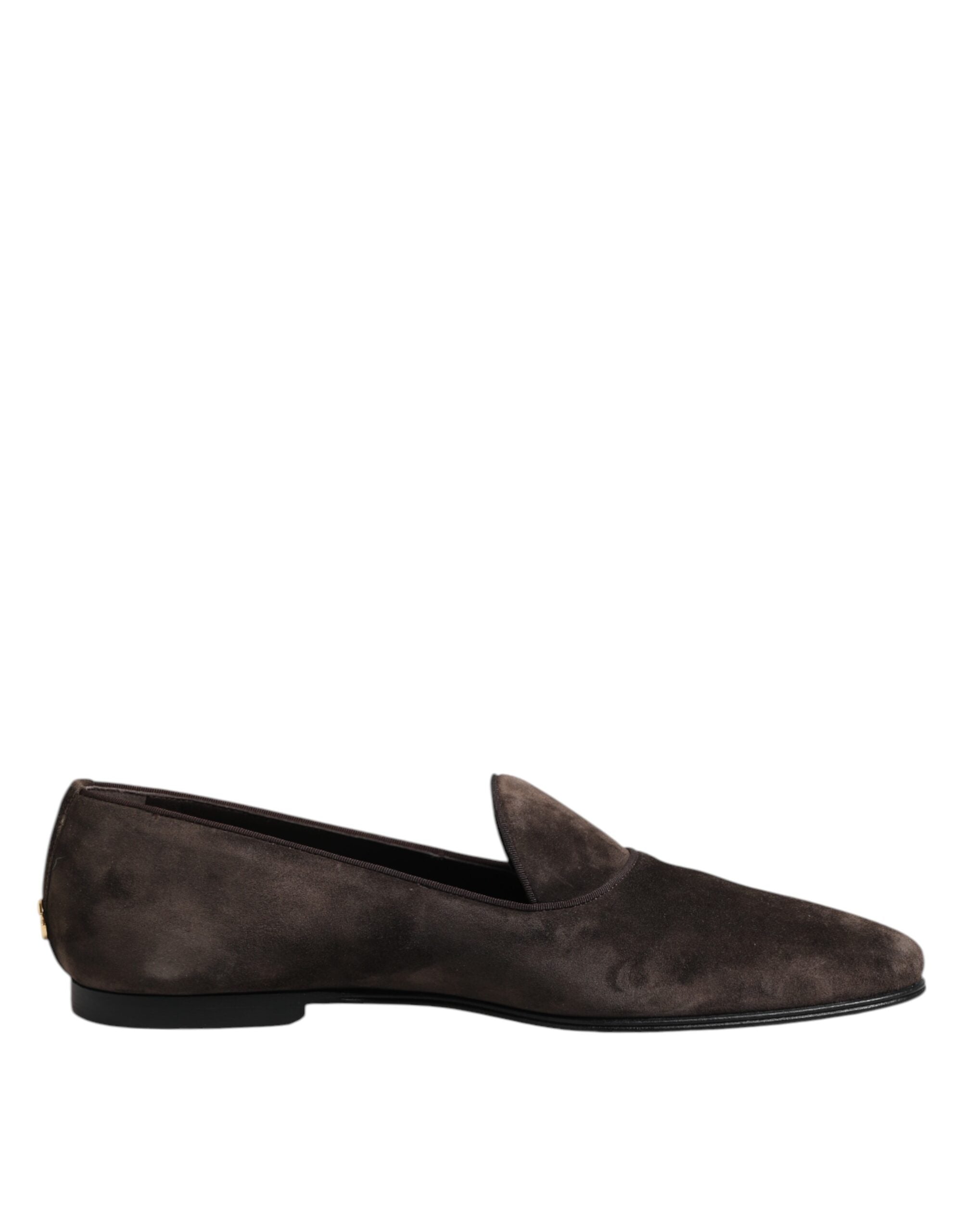 Brown Velvet Leather Slip On Loafers Shoes - ventzia