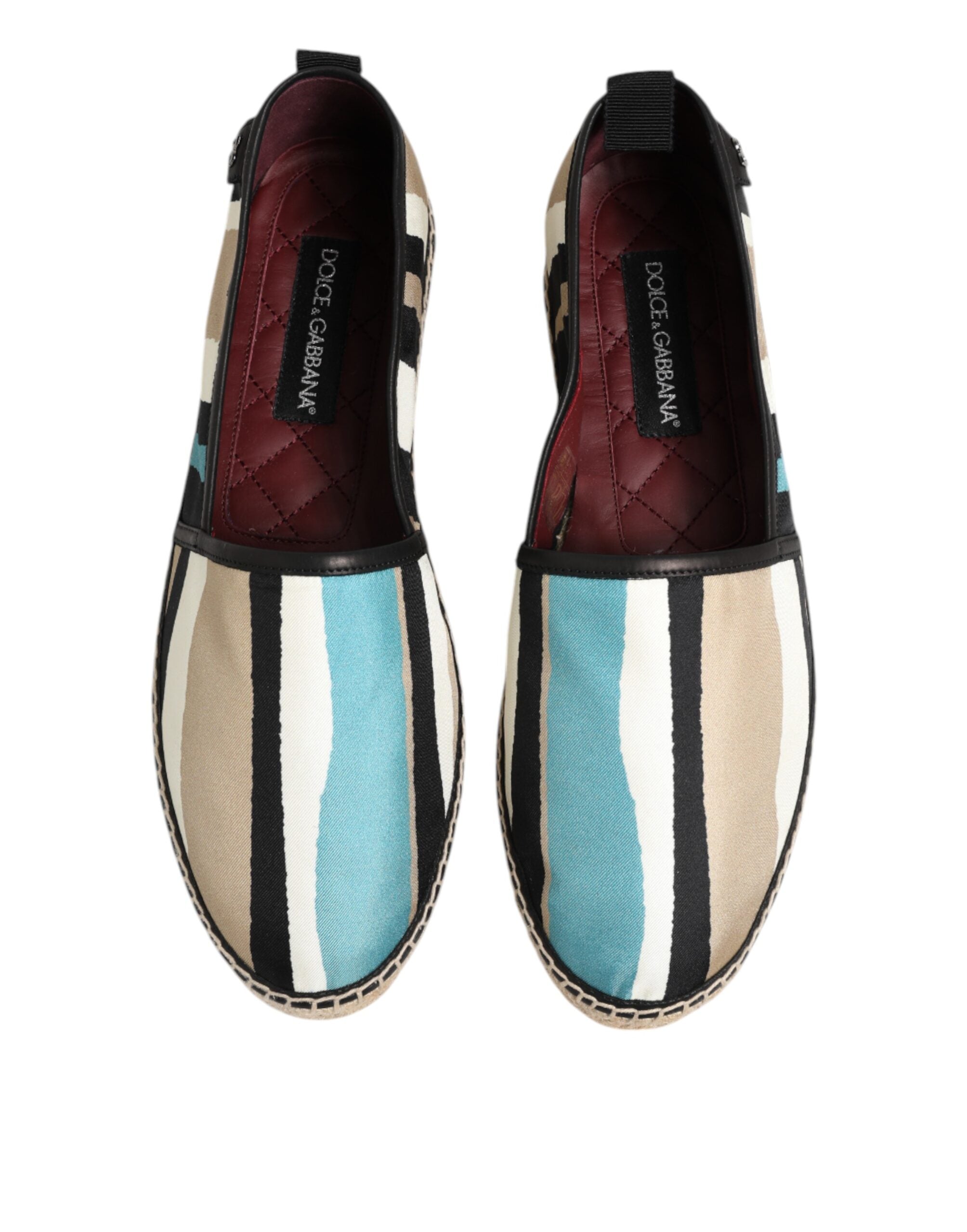 Multicolor Stripes Canvas Flat Espadrille Shoes - ventzia