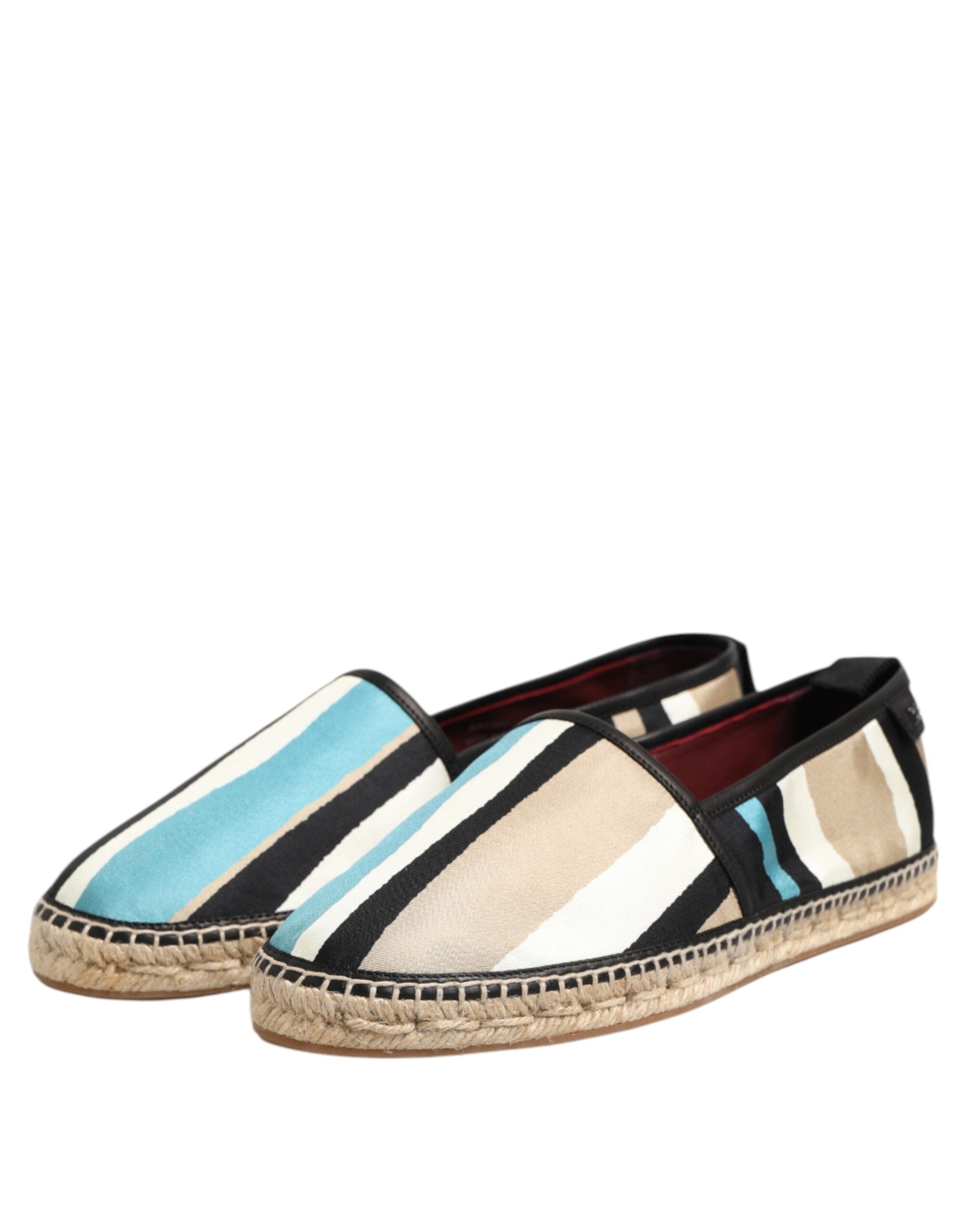 Multicolor Stripes Canvas Flat Espadrille Shoes - ventzia