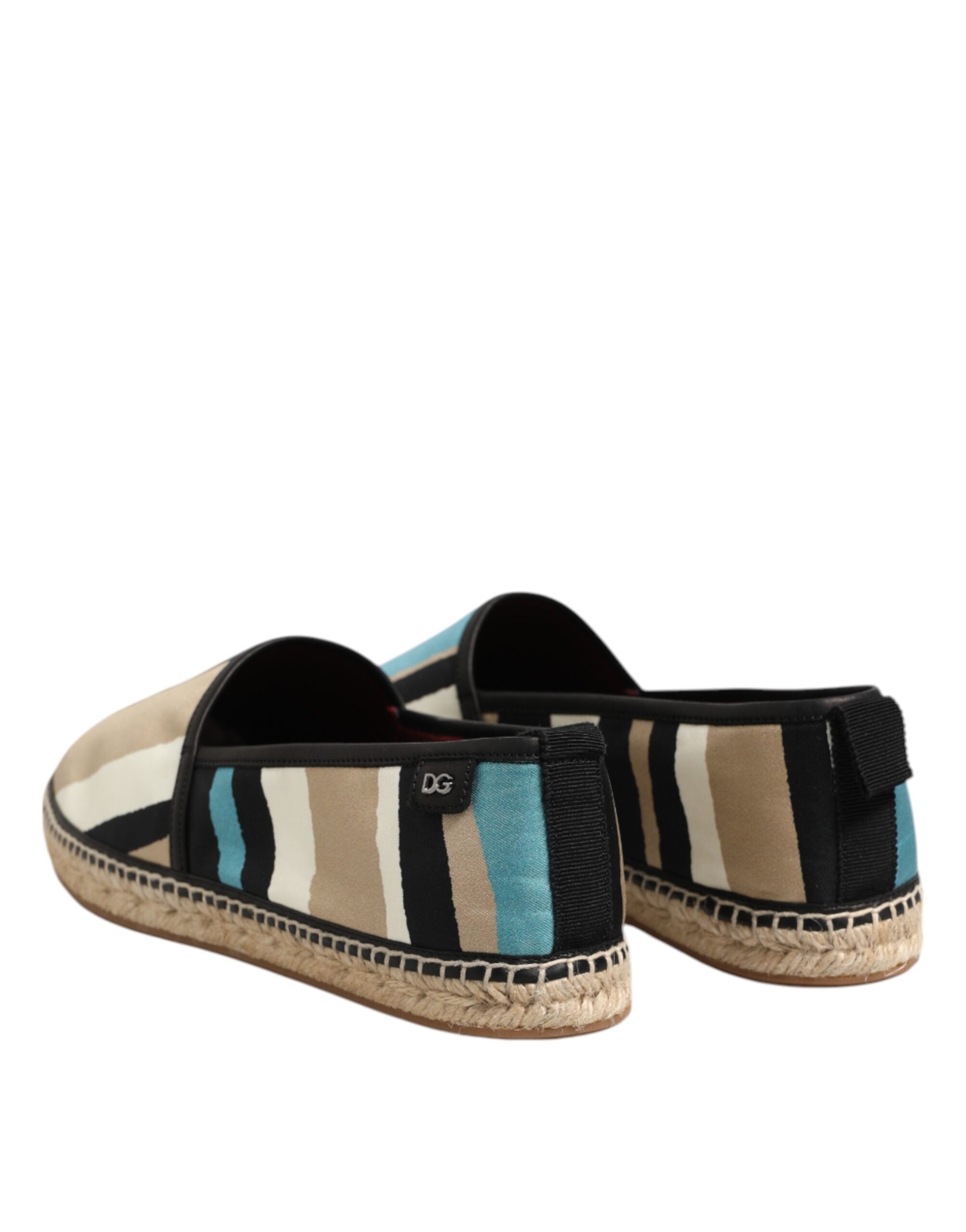 Multicolor Stripes Canvas Flat Espadrille Shoes - ventzia