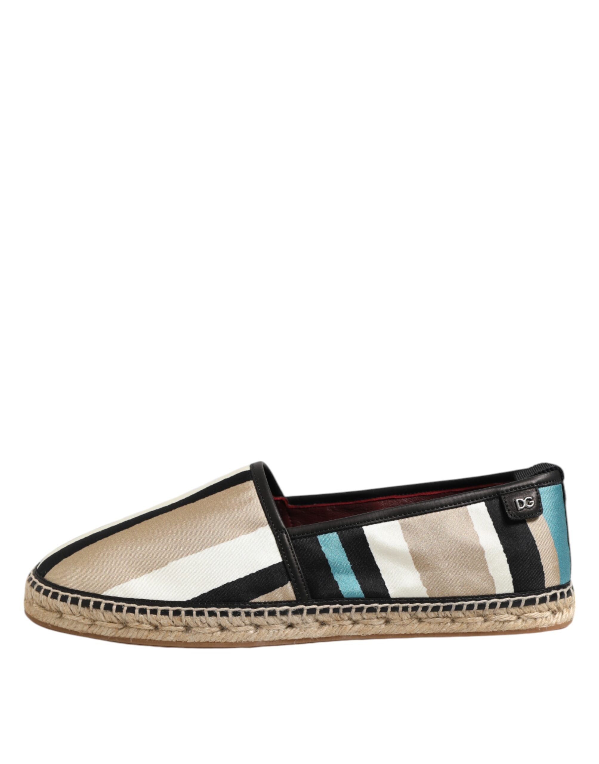 Multicolor Stripes Canvas Flat Espadrille Shoes - ventzia