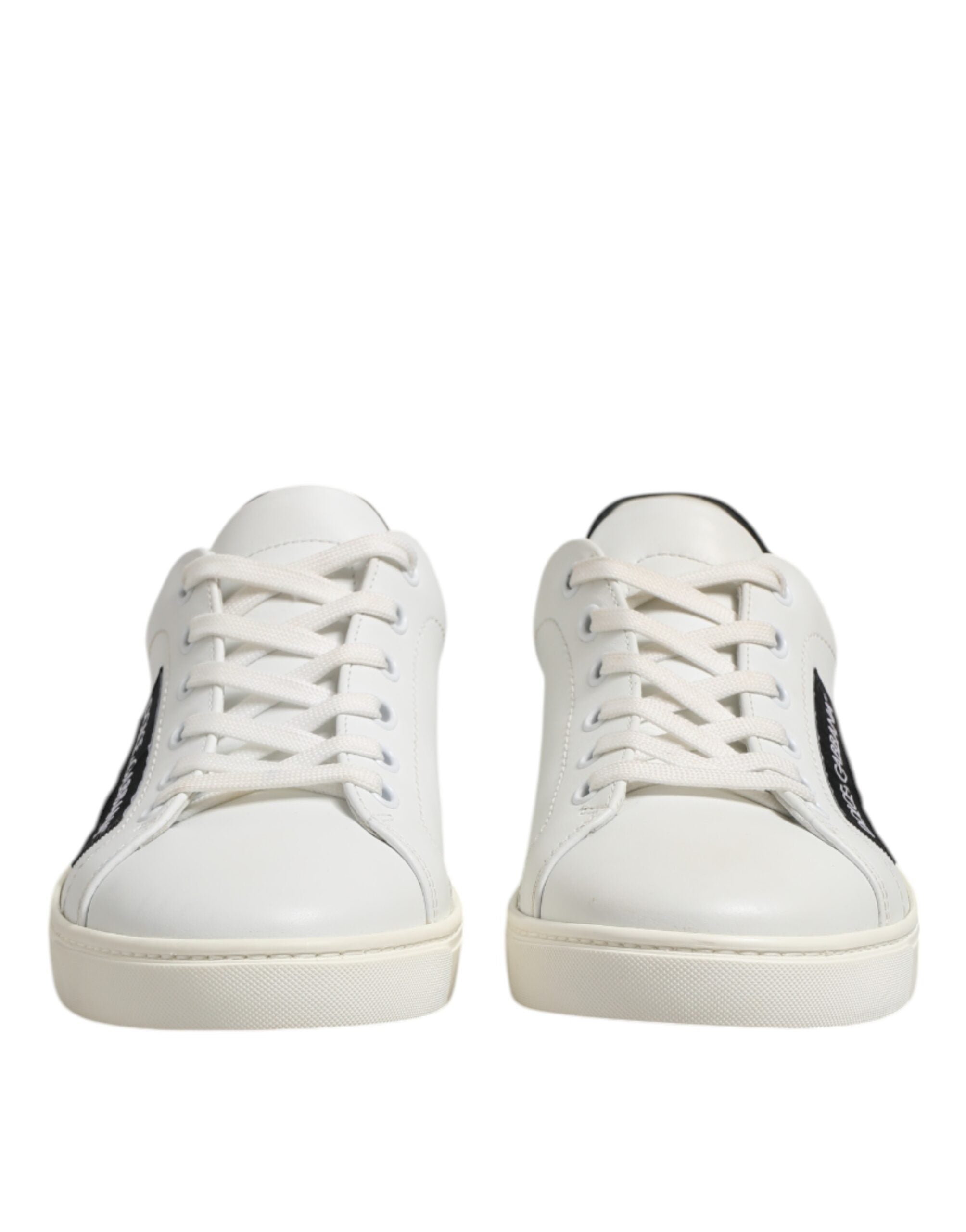 White Black Leather Lace Up Men Sneakers Shoes - ventzia
