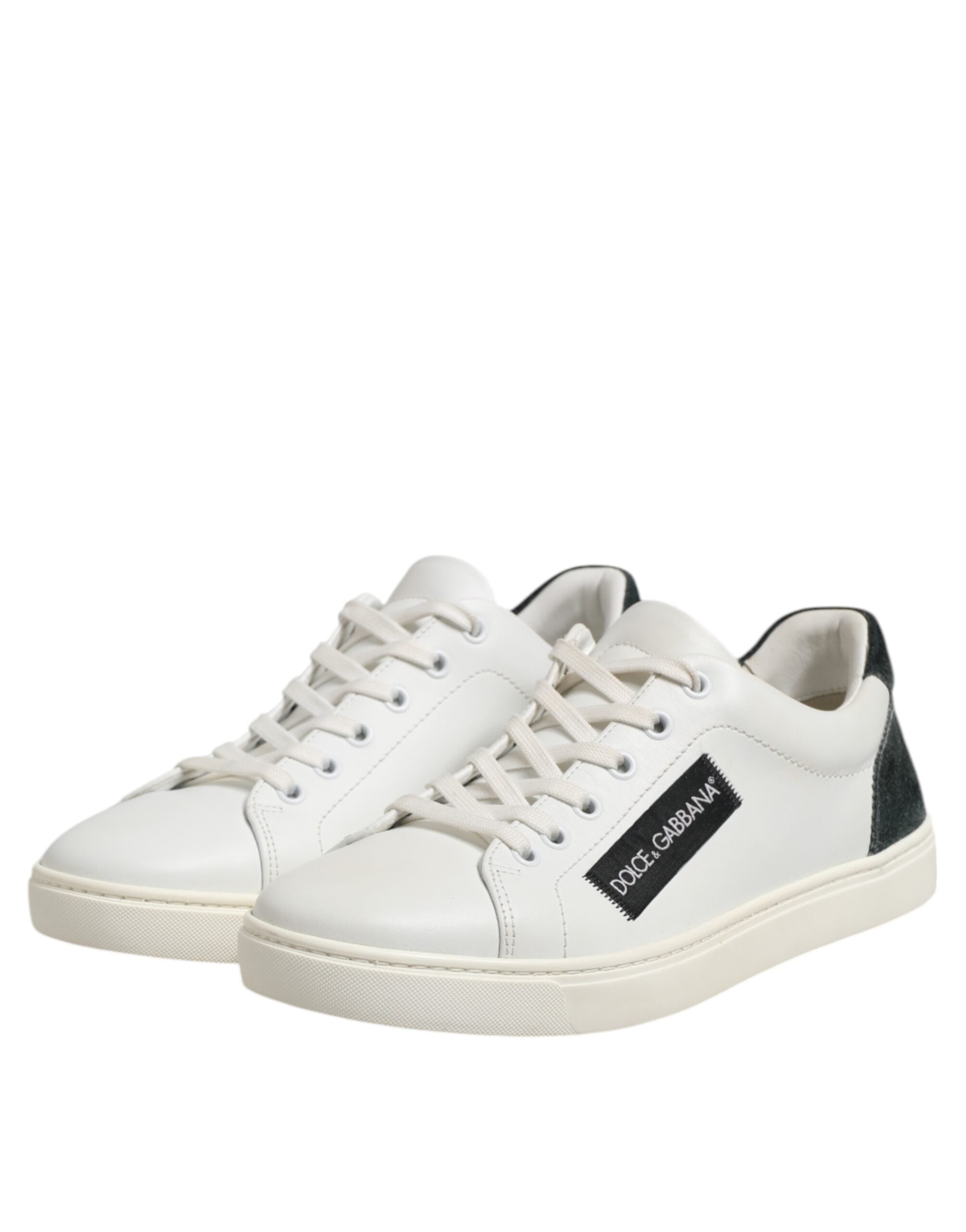 White Black Leather Lace Up Men Sneakers Shoes - ventzia
