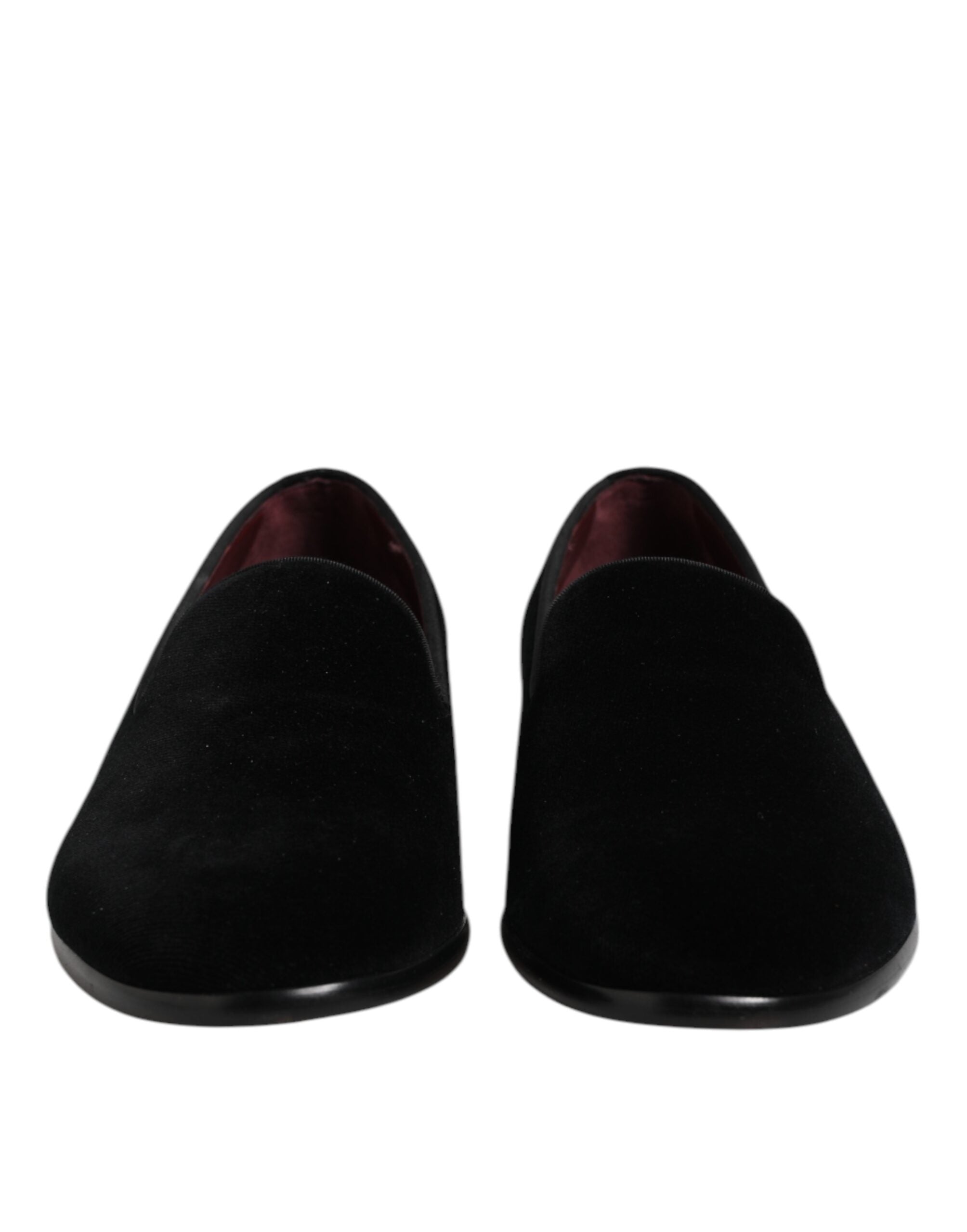 Black Velvet Slip On Loafers Formal Shoes - ventzia