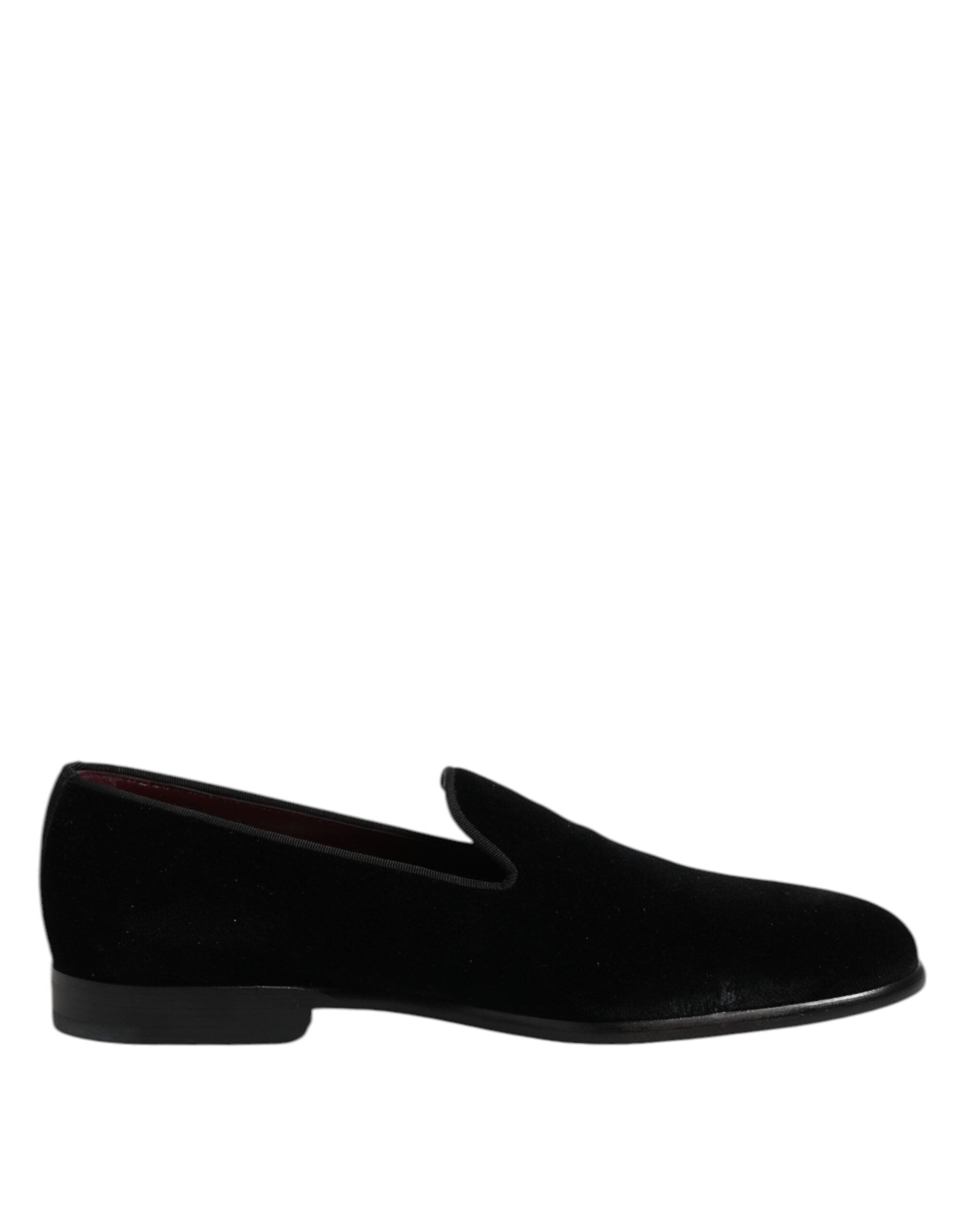 Black Velvet Slip On Loafers Formal Shoes - ventzia