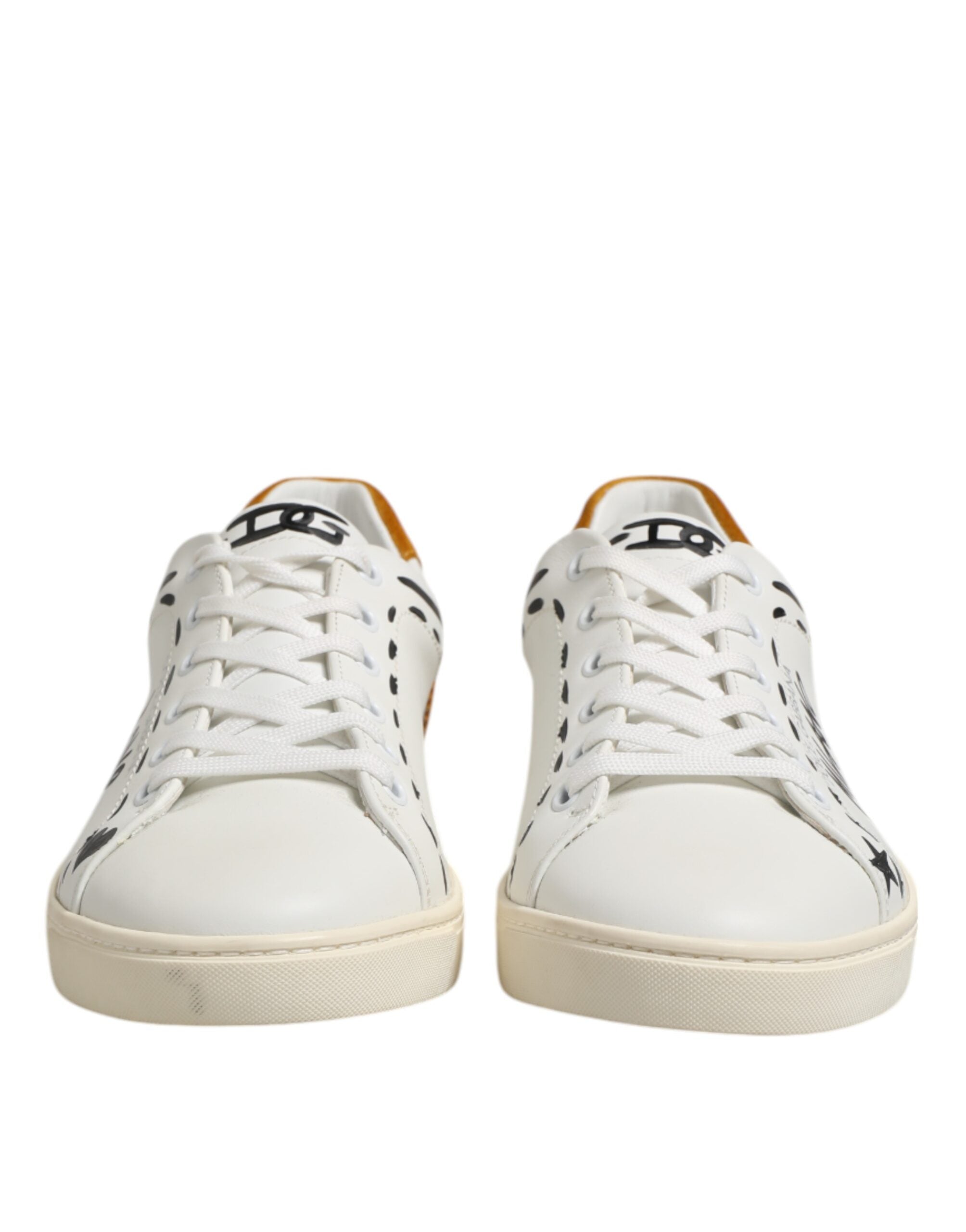 White Leather MILANO Low Top Sneakers Shoes - ventzia