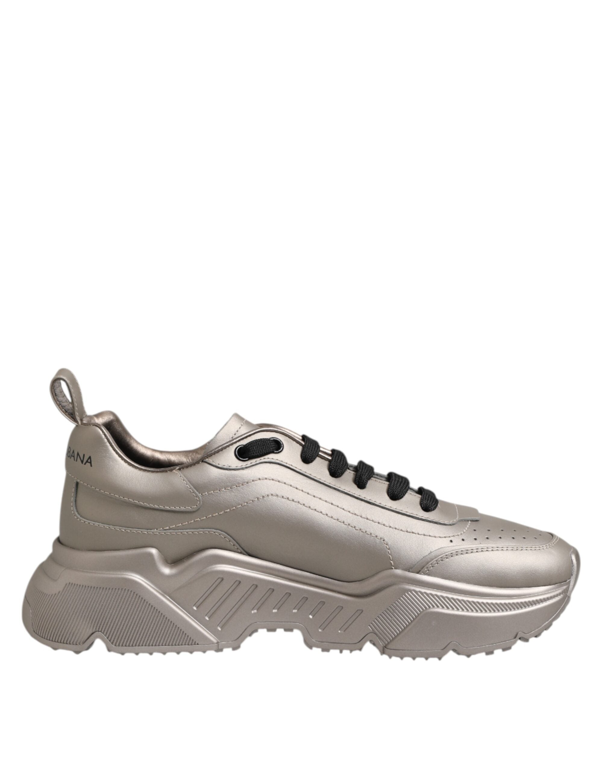 Silver DAYMASTER Leather Men Sneakers Shoes - ventzia