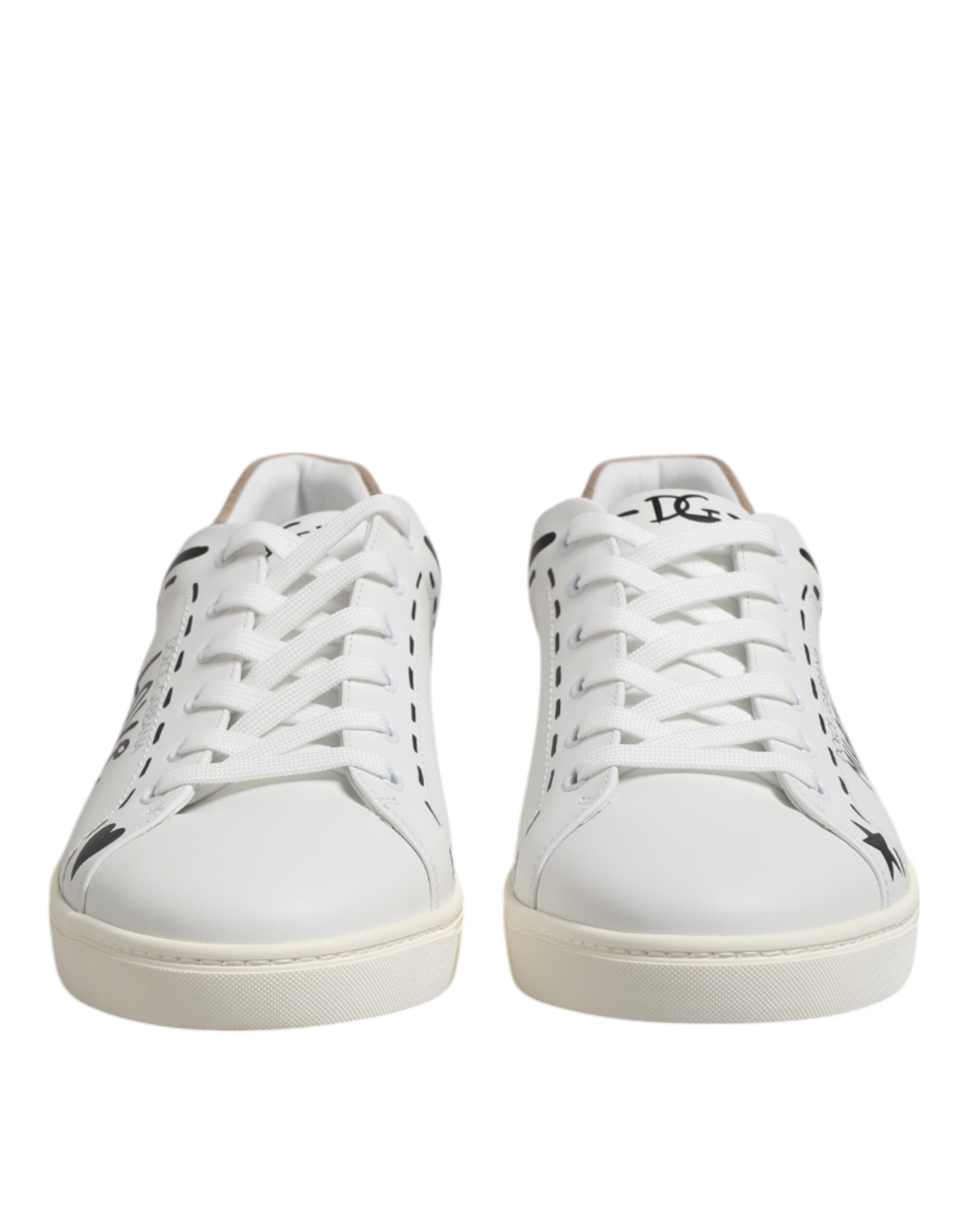 White Leather MILANO Low Top Sneakers Shoes - ventzia