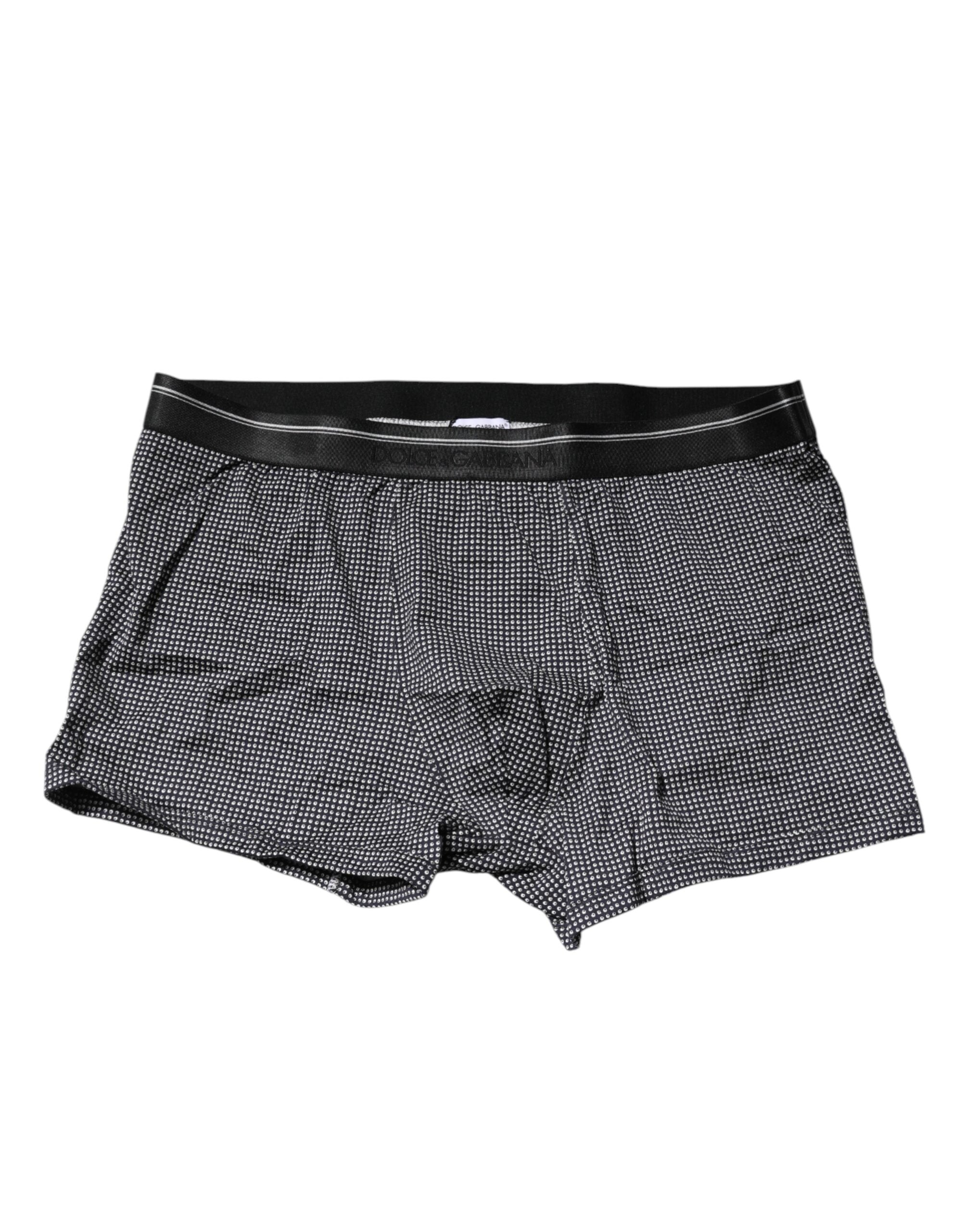 Gray Printed Cotton Boxer Short Underwear - ventzia