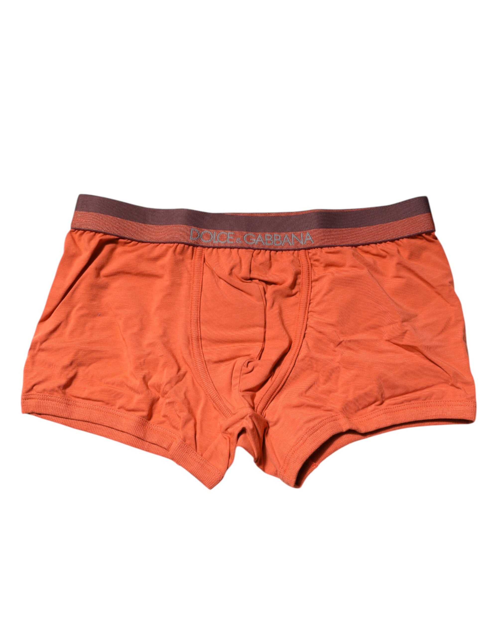 Orange Cotton Regular Boxer Brief Underwear - ventzia