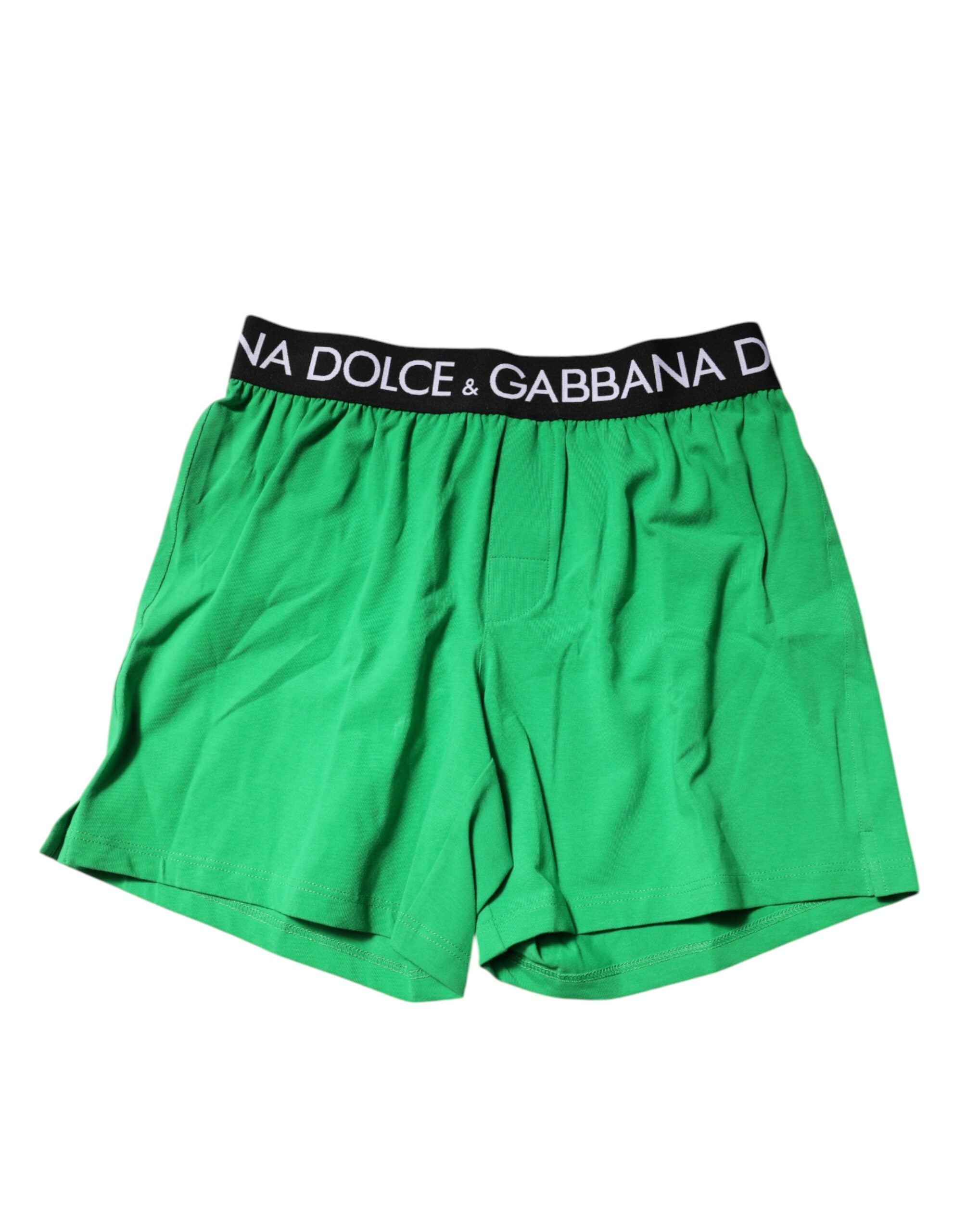Green Cotton Regular Boxer Shorts Underwear - ventzia