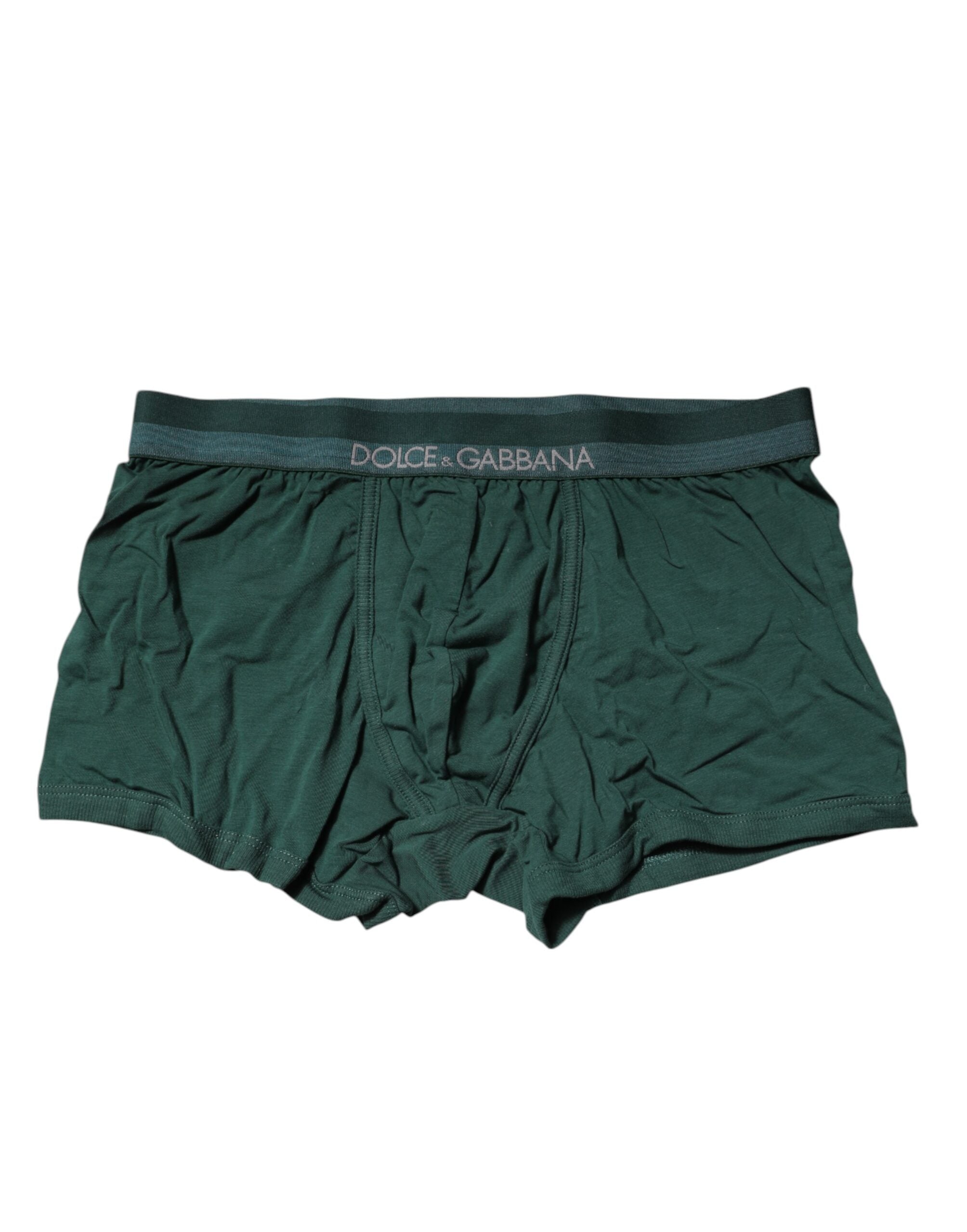 Green Cotton Regular Men Boxer Brief Underwear - ventzia