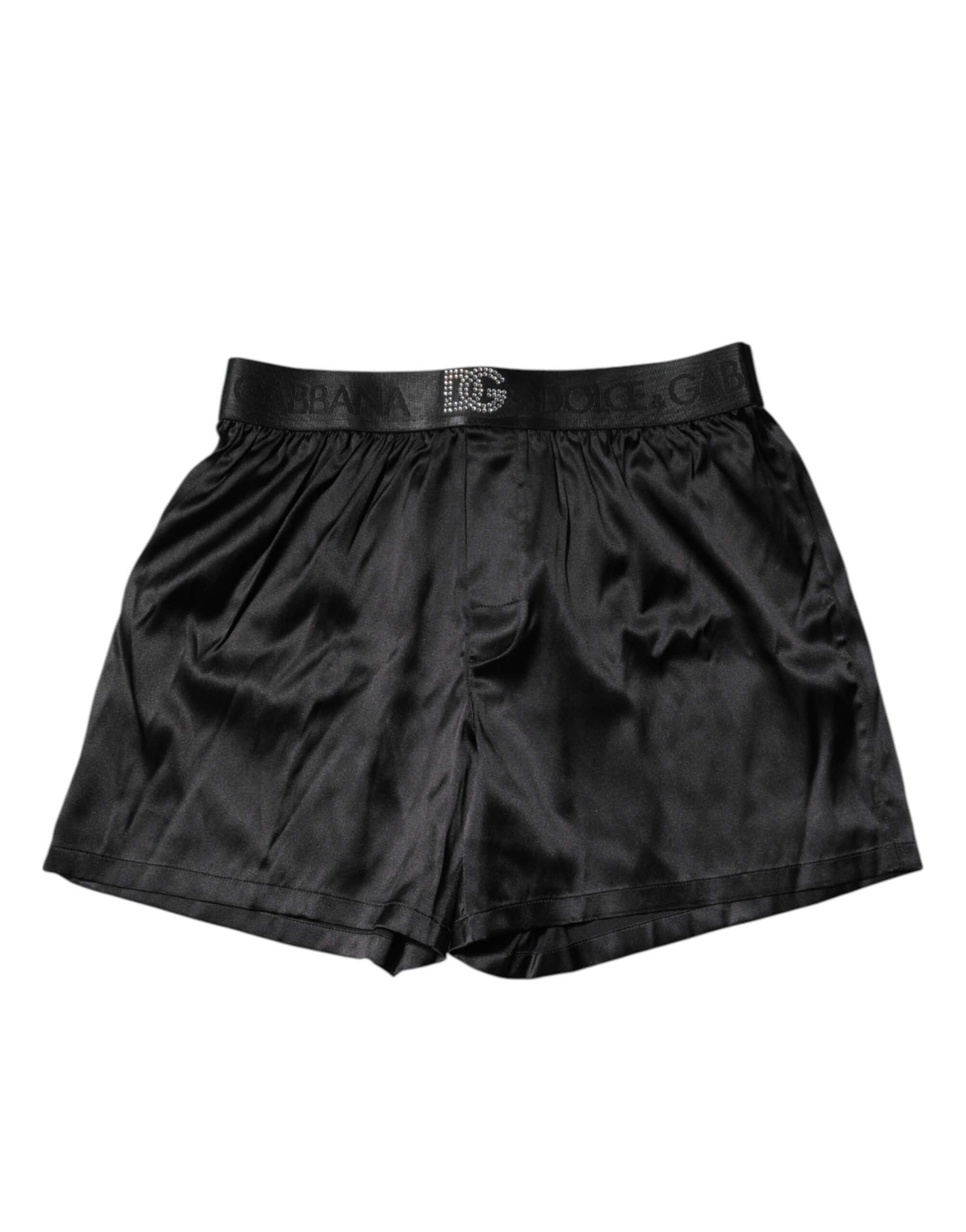 Black Logo Waist Regular Boxer Shorts Underwear - ventzia