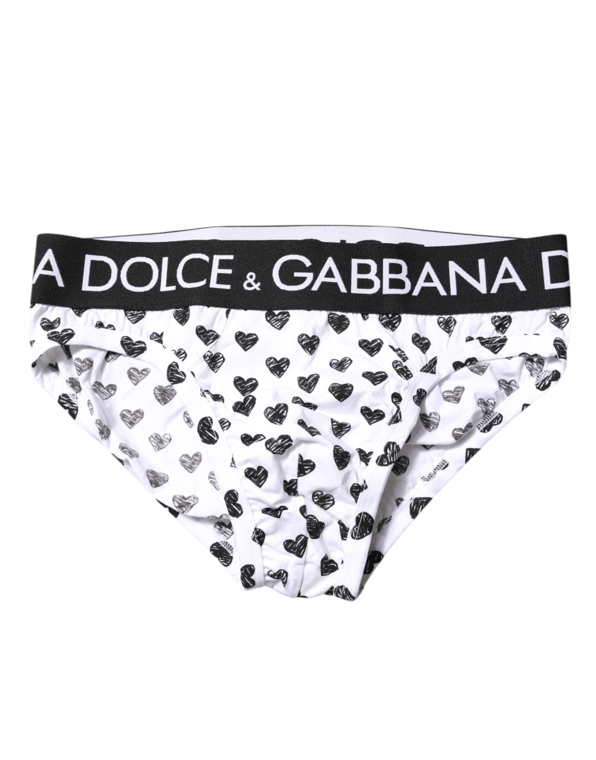 White Heart Printed Regular Brief Underwear - ventzia