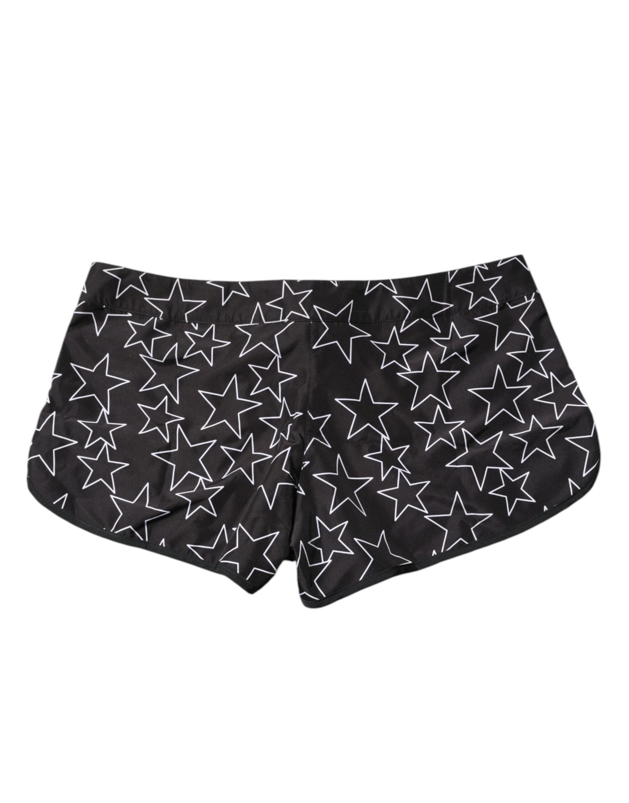 Black Star Print Beachwear Shorts Swimwear - ventzia