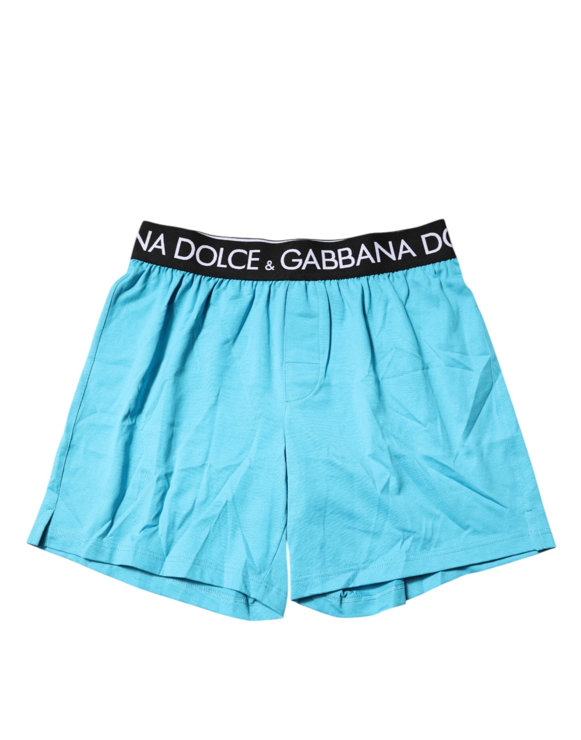 Blue Logo Waist Regular Boxer Shorts Underwear - ventzia