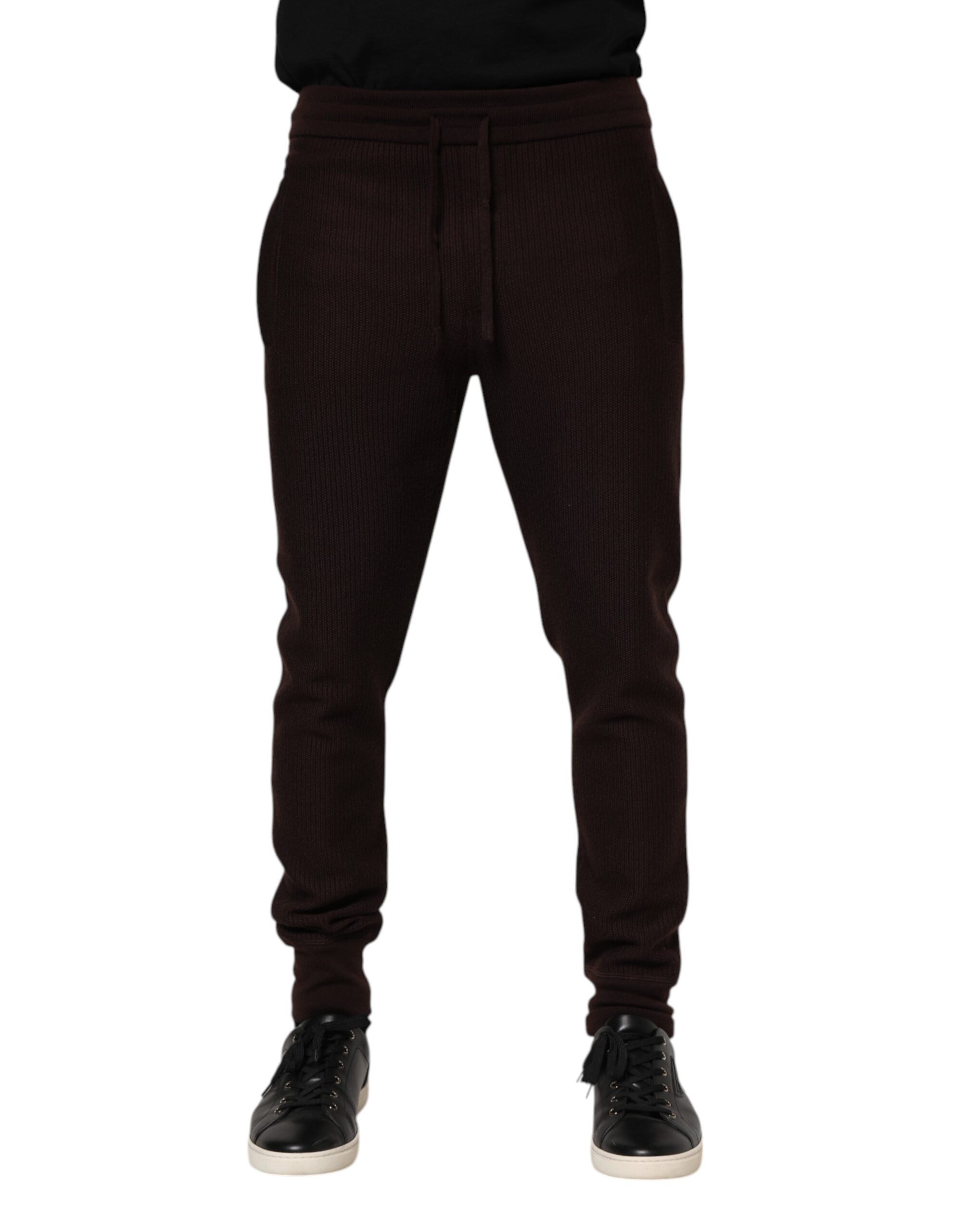 Brown Cashmere Men Jogger Sweatpants Pants - ventzia