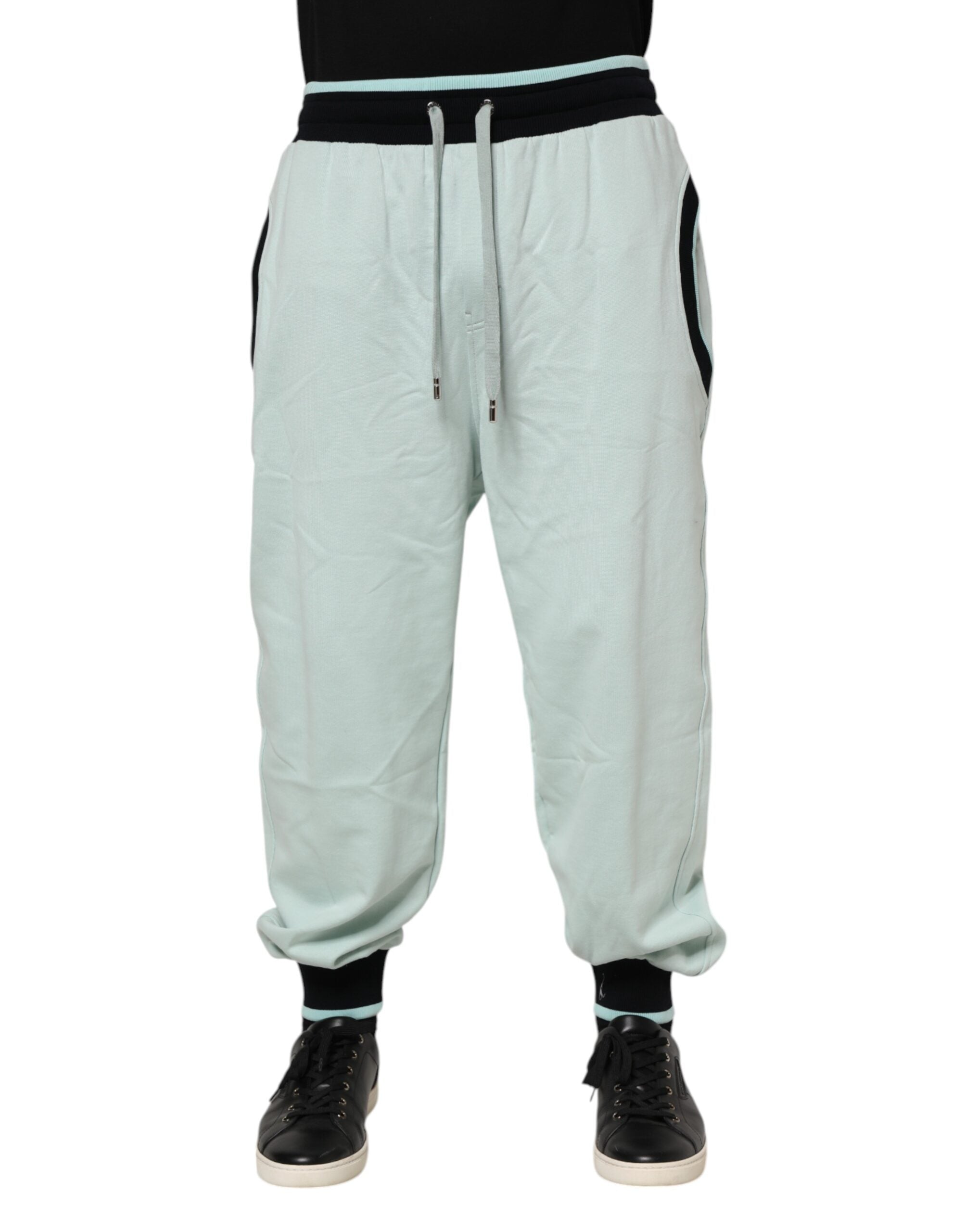Light Green Cotton Men Jogger Sweatpants Pants - ventzia