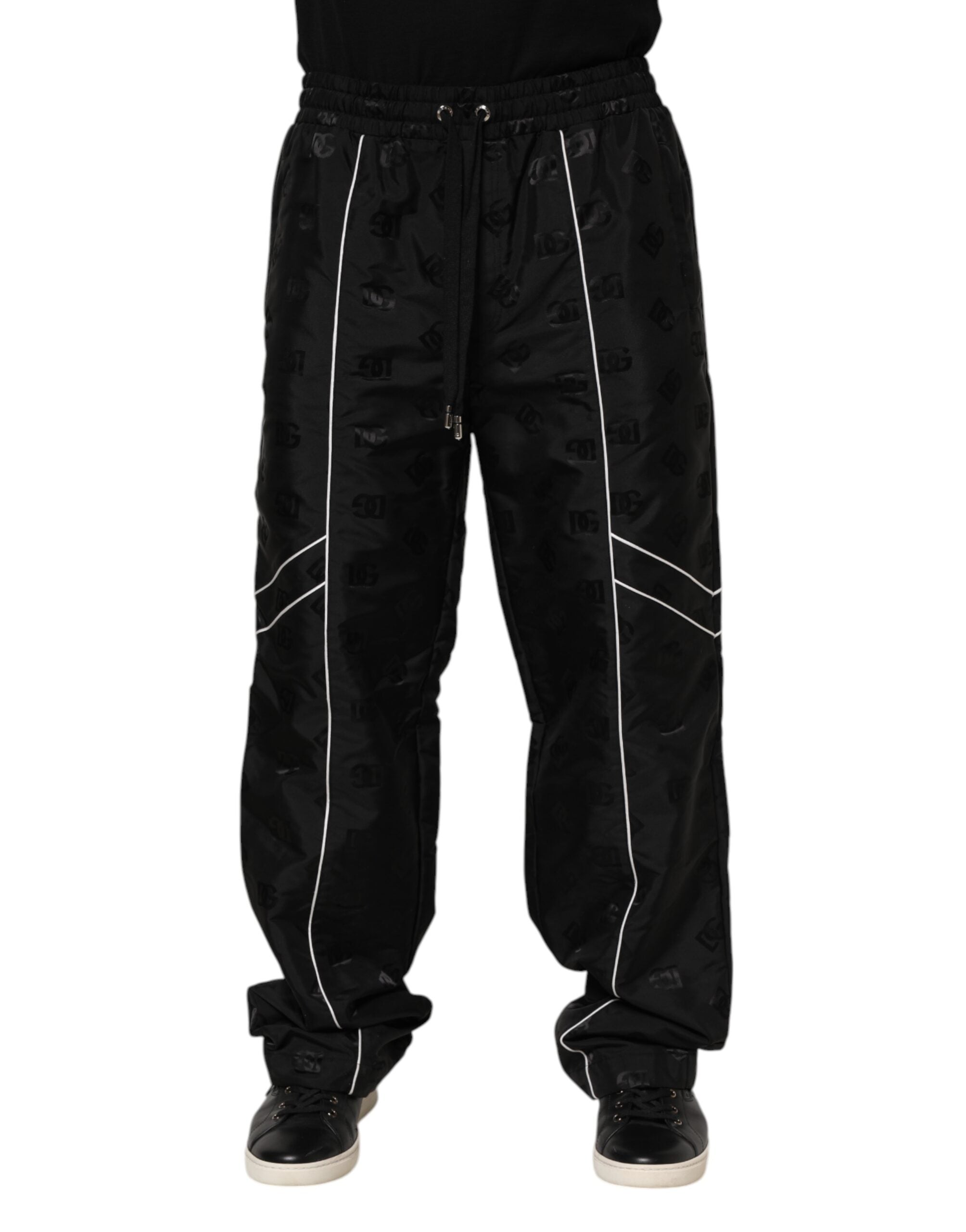 Black Cotton Straight Jogger Sweatpants Pants - ventzia