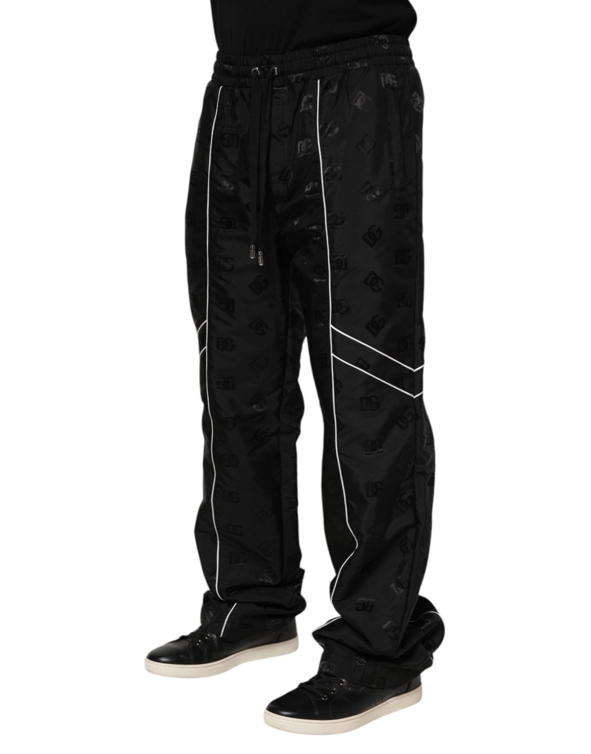 Black Cotton Straight Jogger Sweatpants Pants - ventzia